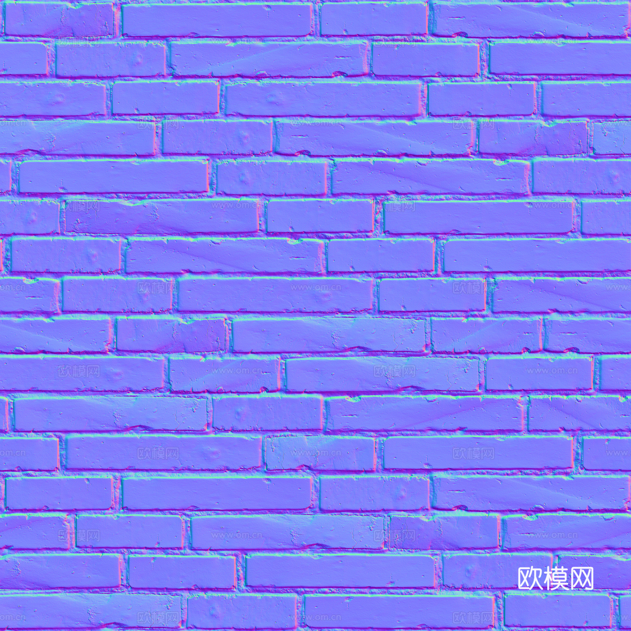 无缝老旧红砖砖墙 PBR材质贴图 2k