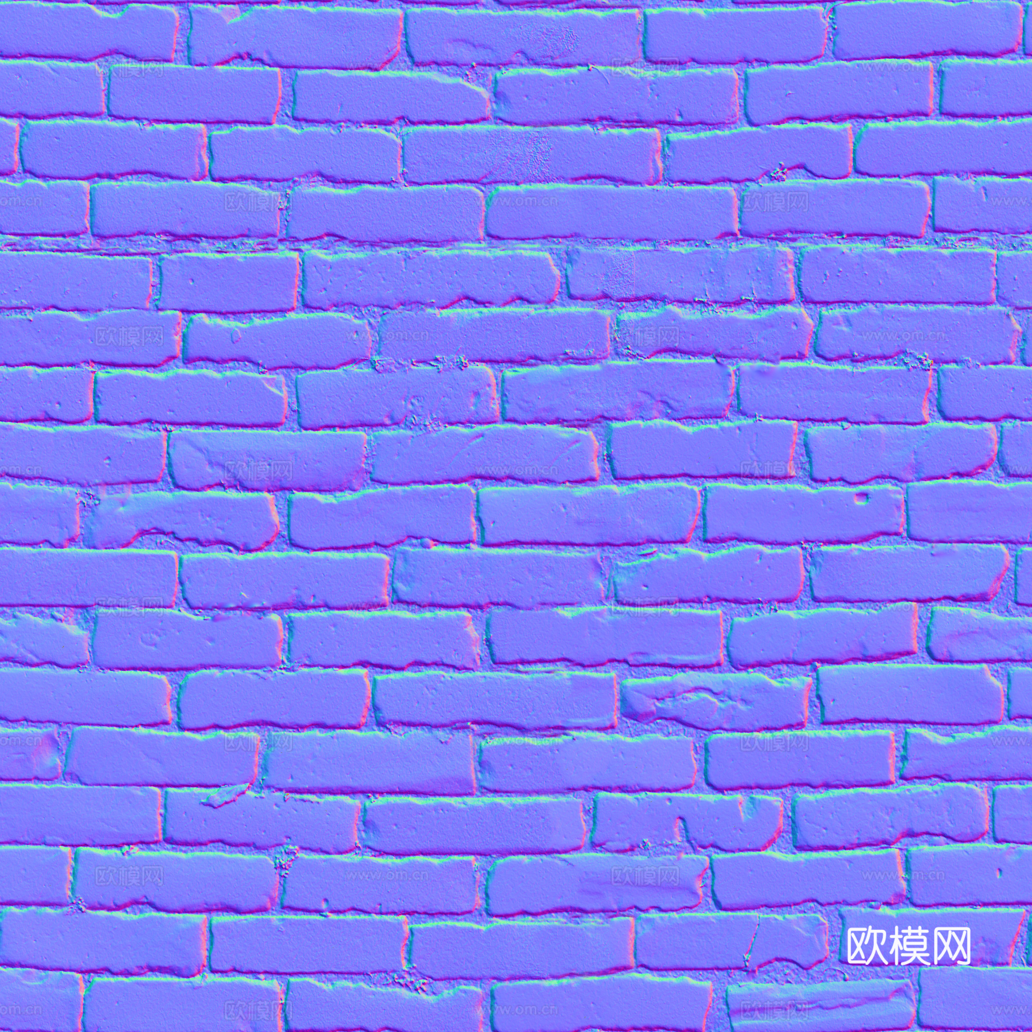 无缝老旧石砖水泥砖地砖户外砖 PBR材质贴图 2k