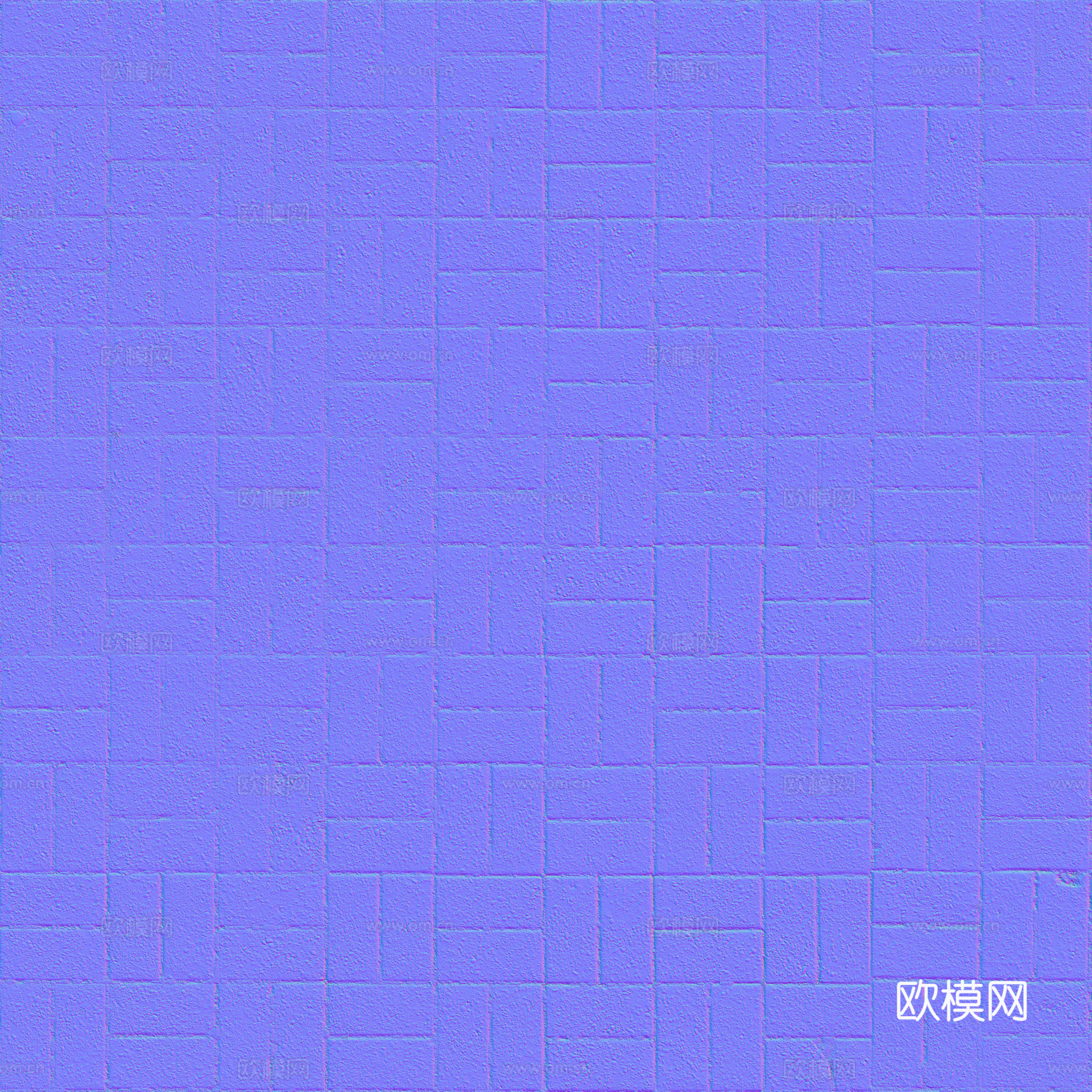 无缝水泥砖户外砖铺路石铺路砖 PBR材质贴图 2k