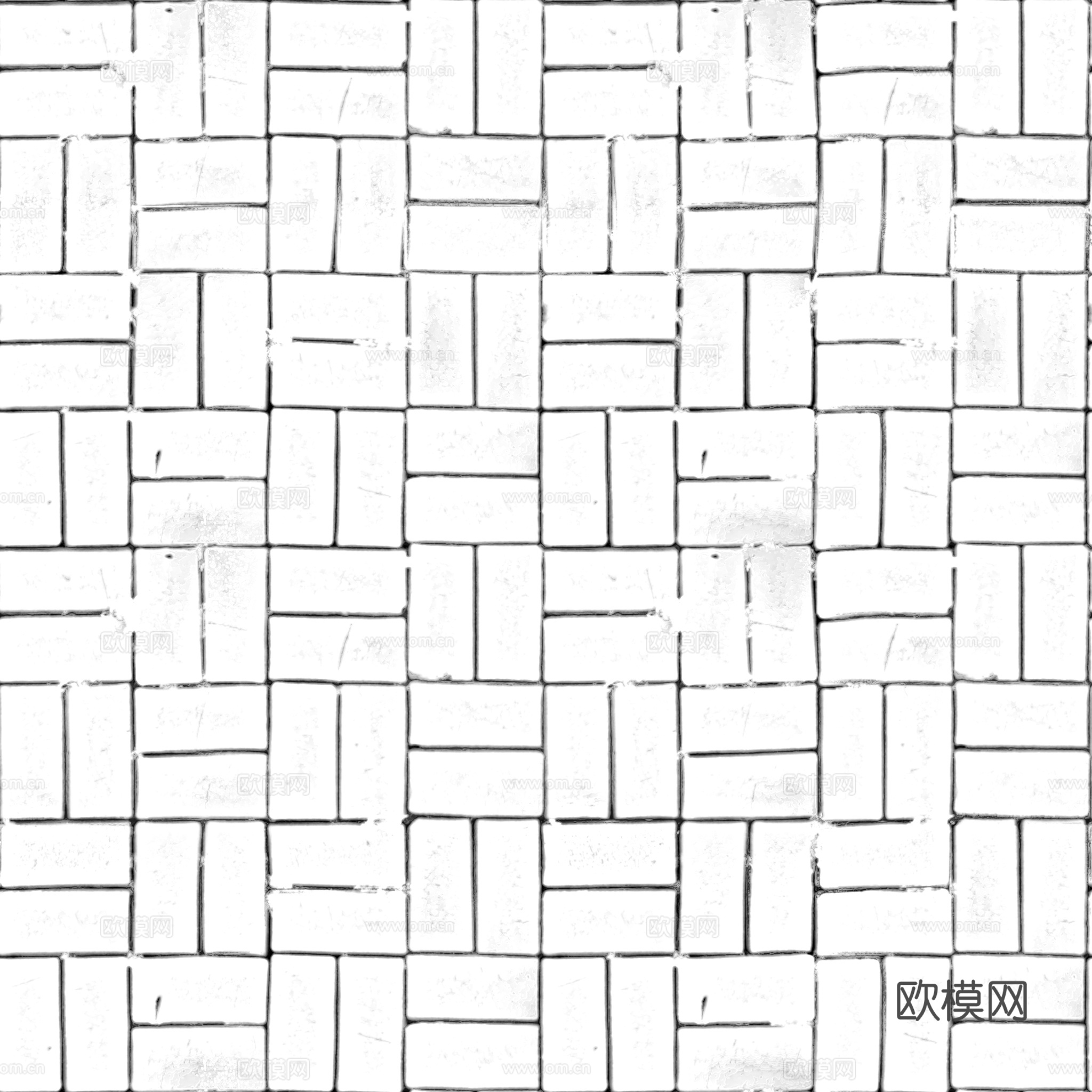 无缝老旧地砖户外砖铺路砖 PBR材质贴图 2k