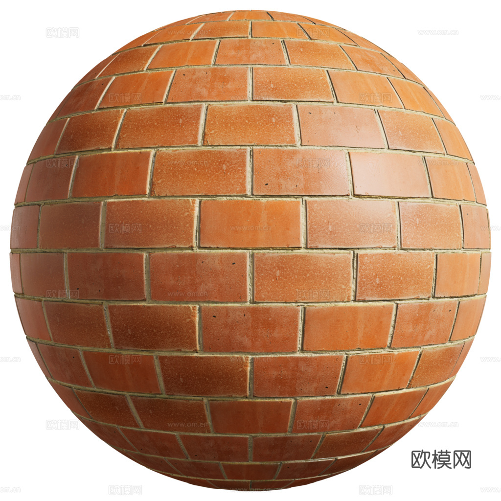 无缝红砖砖墙砖地 PBR材质贴图 2k