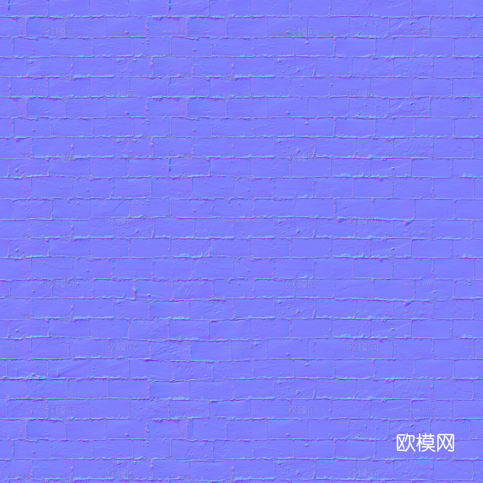 无缝红砖砖墙砖地老旧红砖 PBR材质贴图 2k