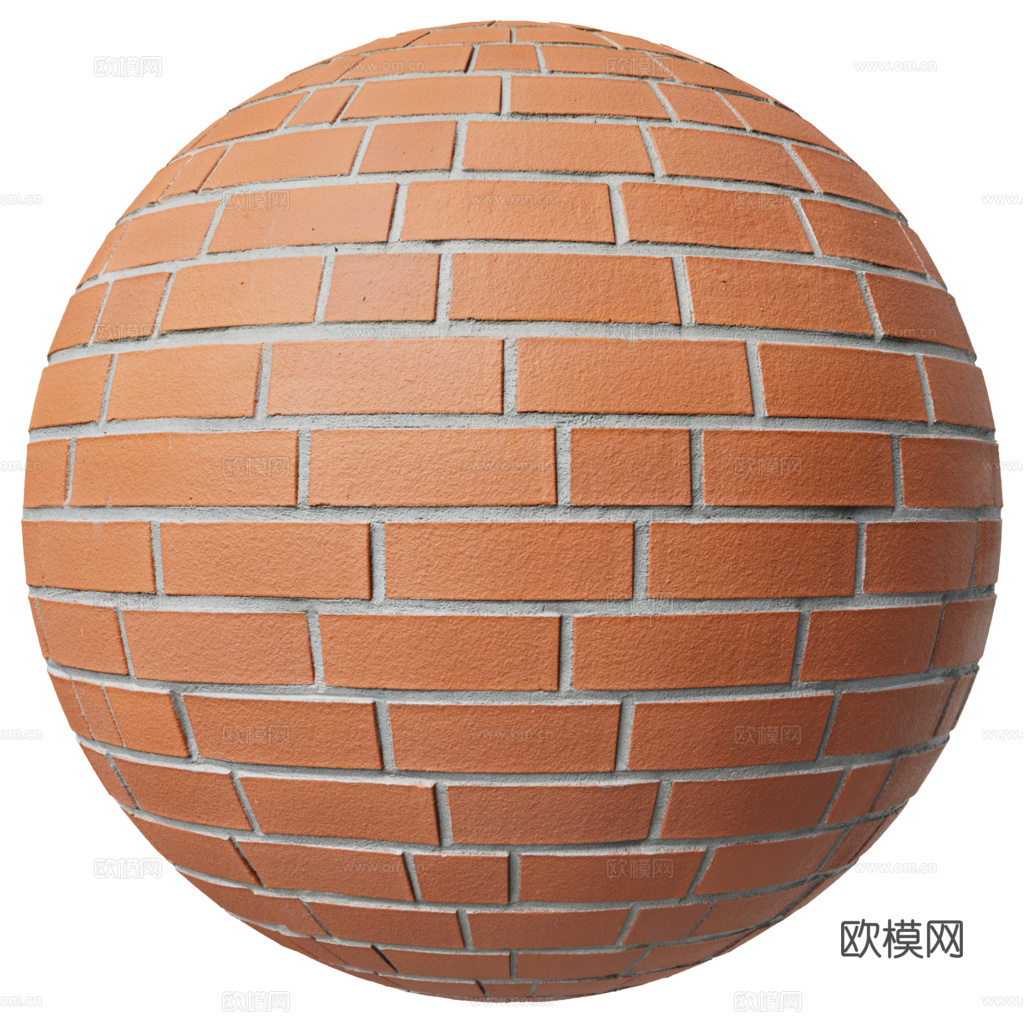 无缝红砖砖墙 PBR材质贴图 1k