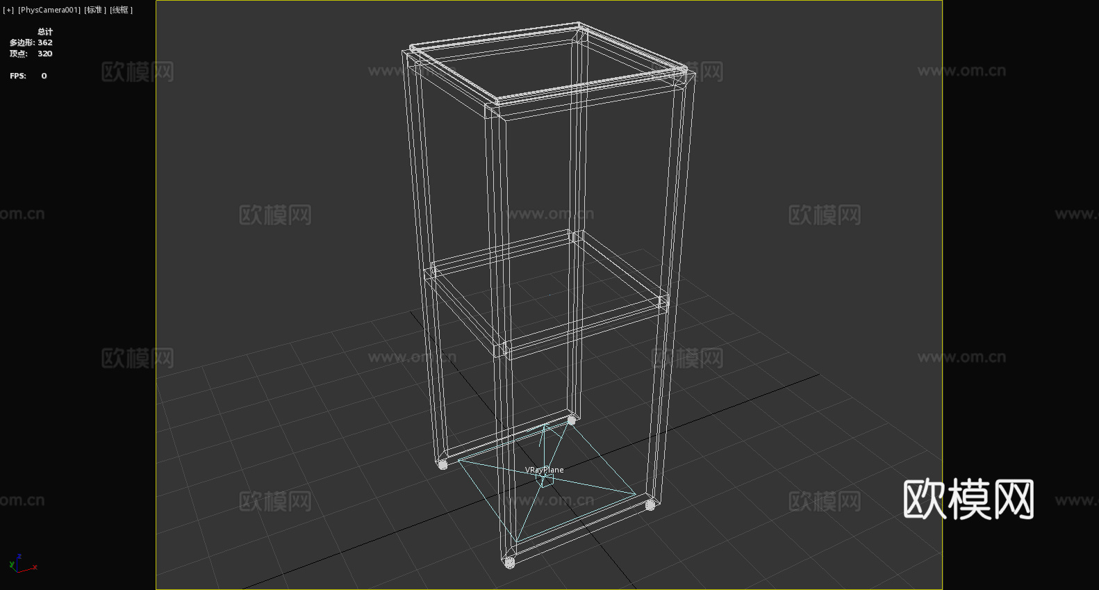 吧台桌 高脚桌 大理石桌面 金属框架 现代风格3d模型下载（渲染图6）