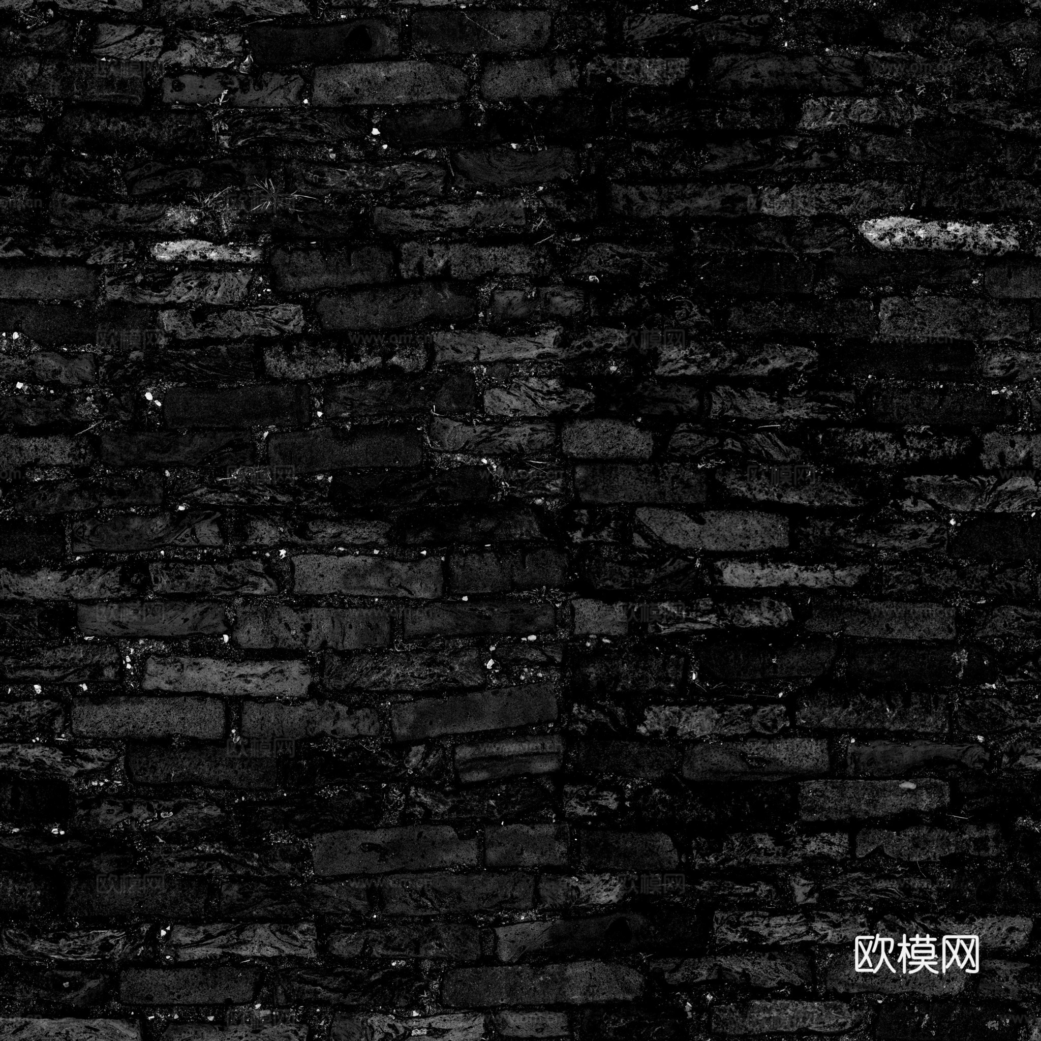 无缝老旧石砖地砖户外砖 PBR材质贴图 2k
