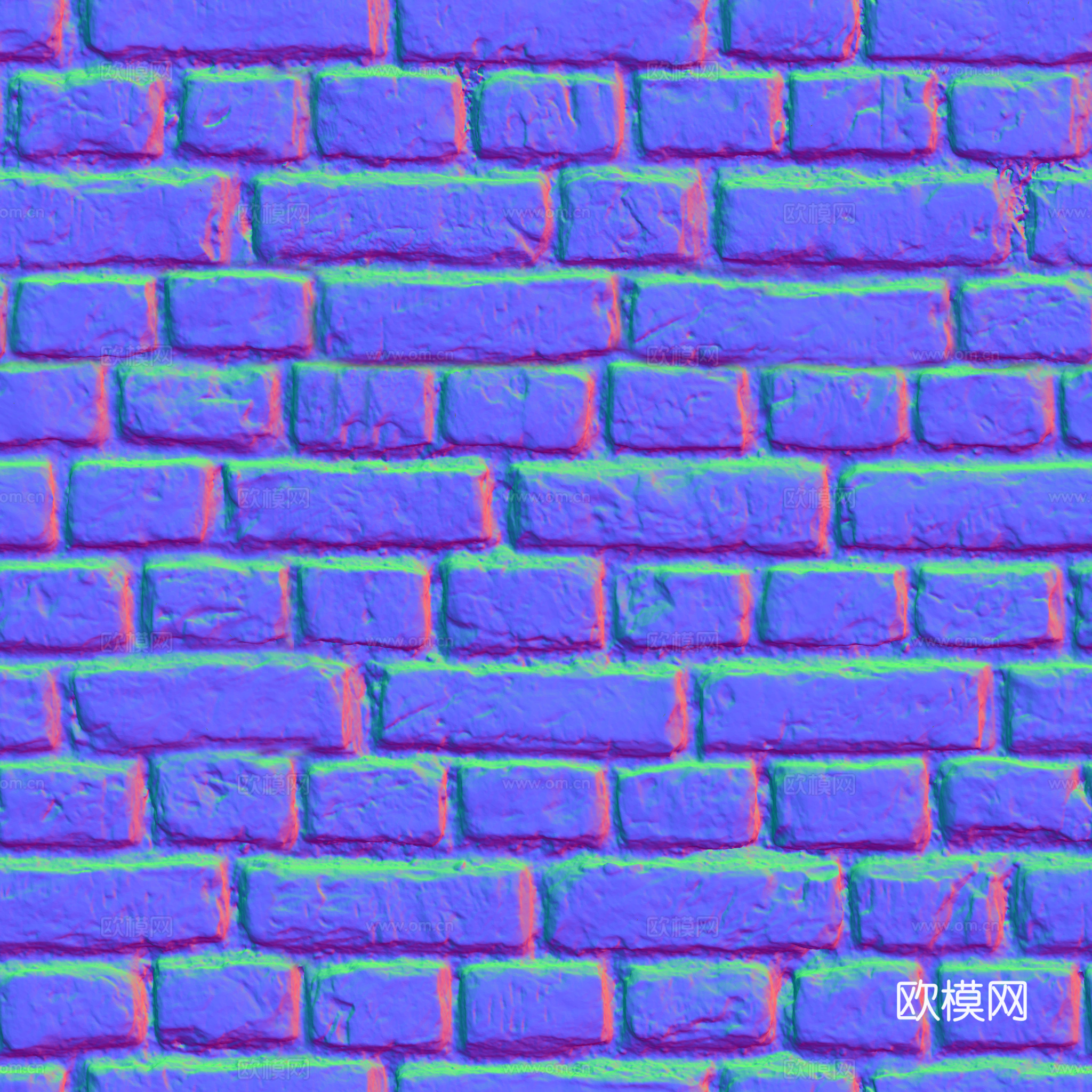 无缝破旧墙砖户外砖 PBR材质贴图 2k