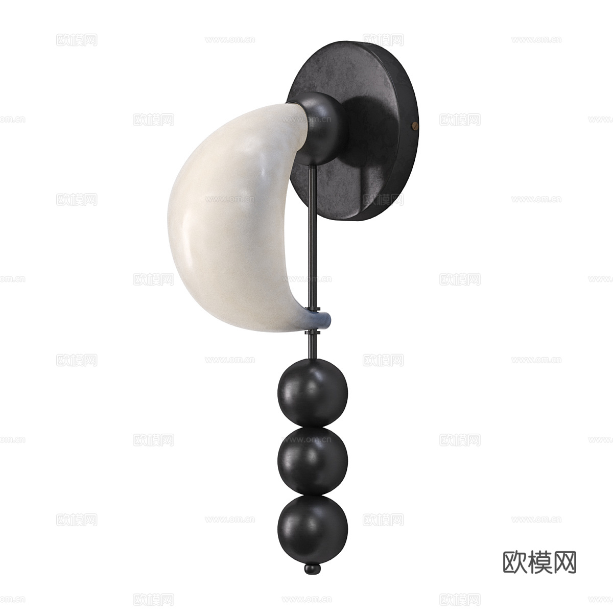 新古典金属玻璃装饰壁灯3d模型