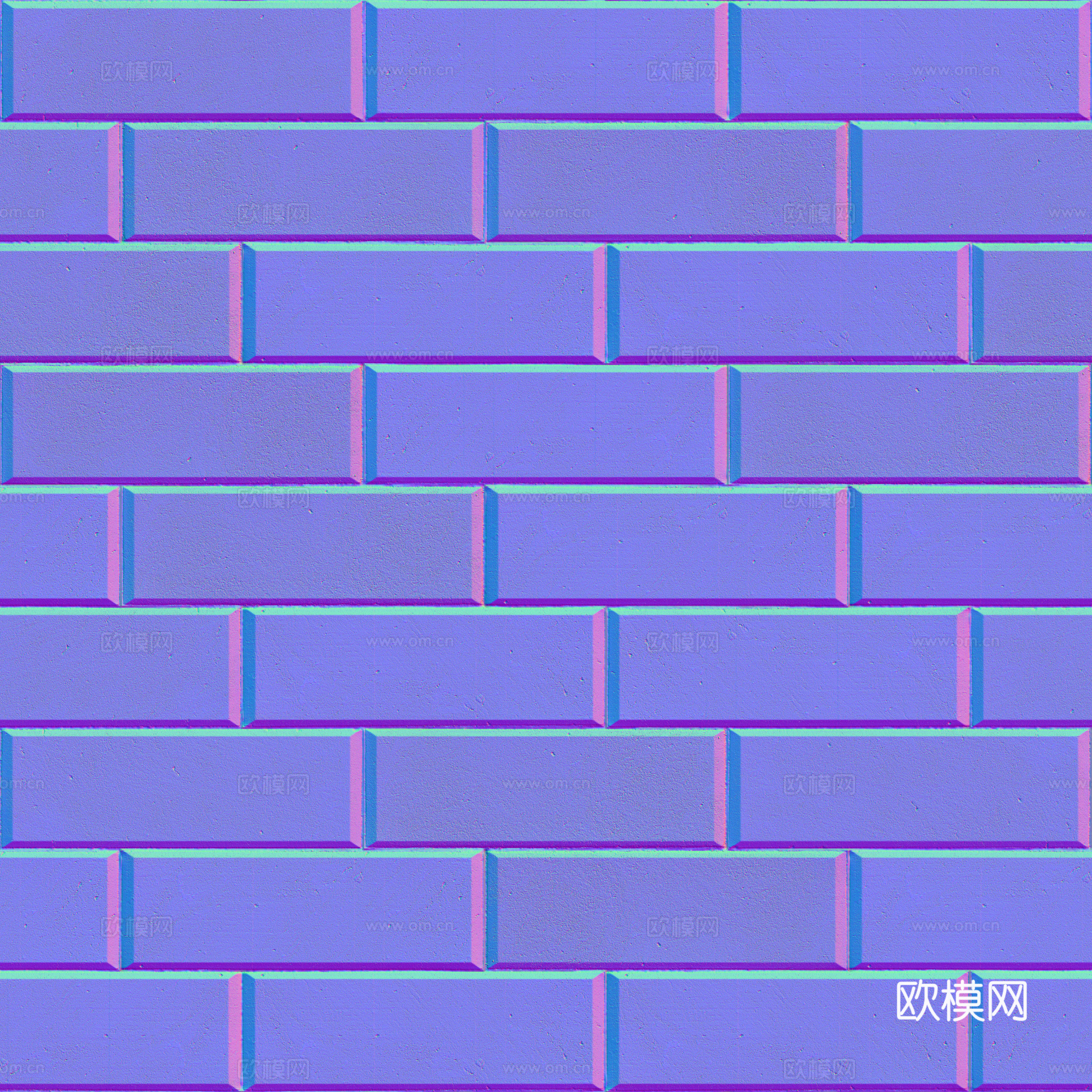 无缝灰色砖墙砖地 PBR材质贴图 2k