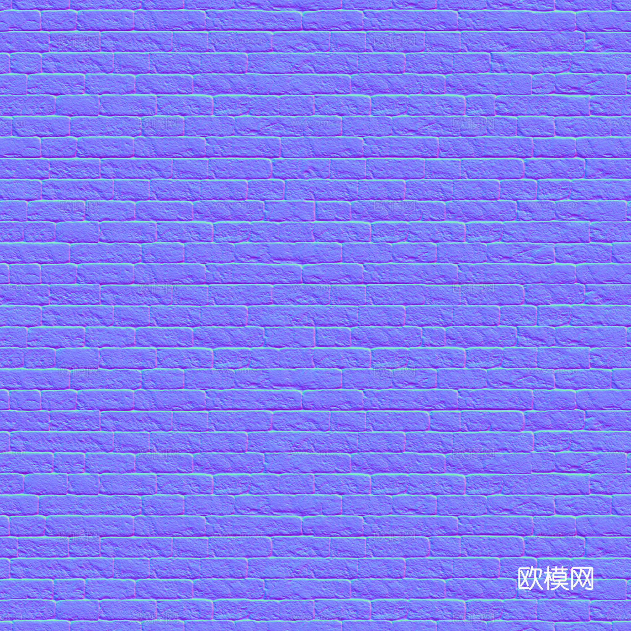 无缝土黄色墙砖水泥砖户外砖 PBR材质贴图 2k