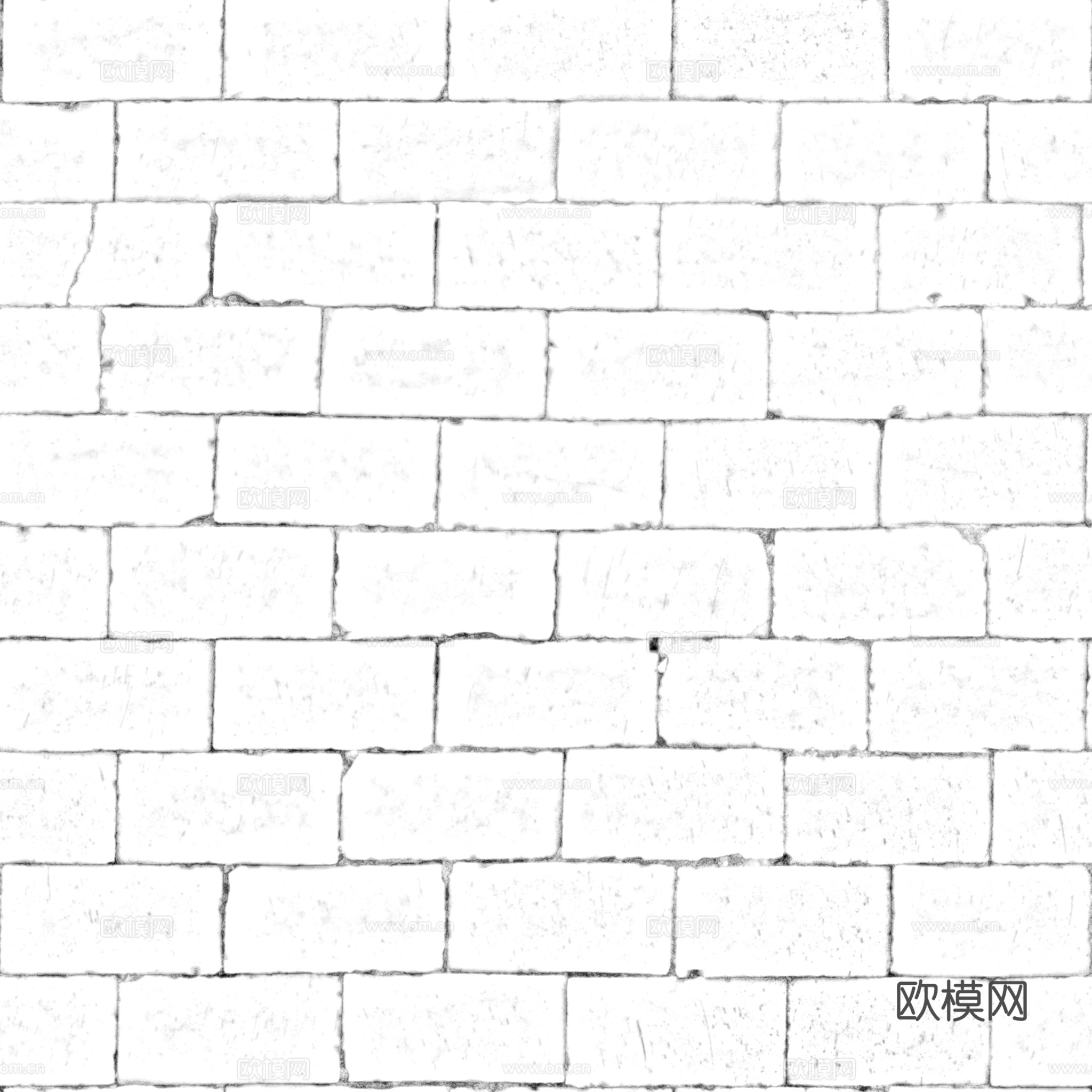无缝红砖户外砖铺路石铺路砖 PBR材质贴图 2k