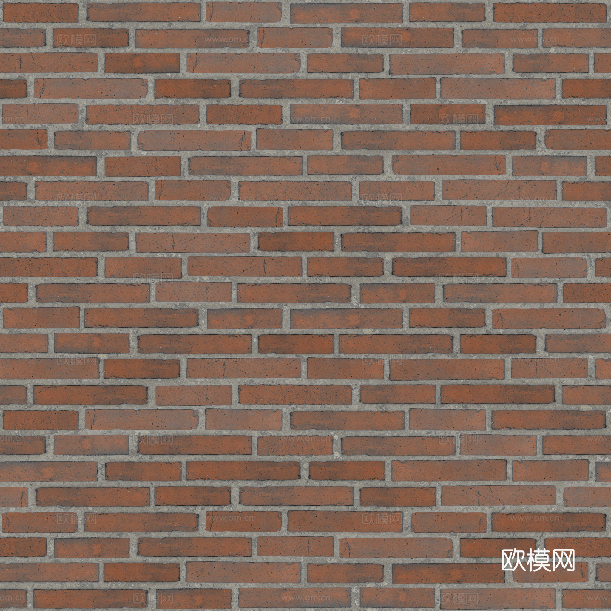 无缝红砖砖墙老旧砖墙 PBR材质贴图 2k