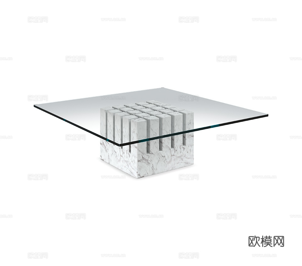 Cattelan Italia 意式玻璃茶几3d模型下载