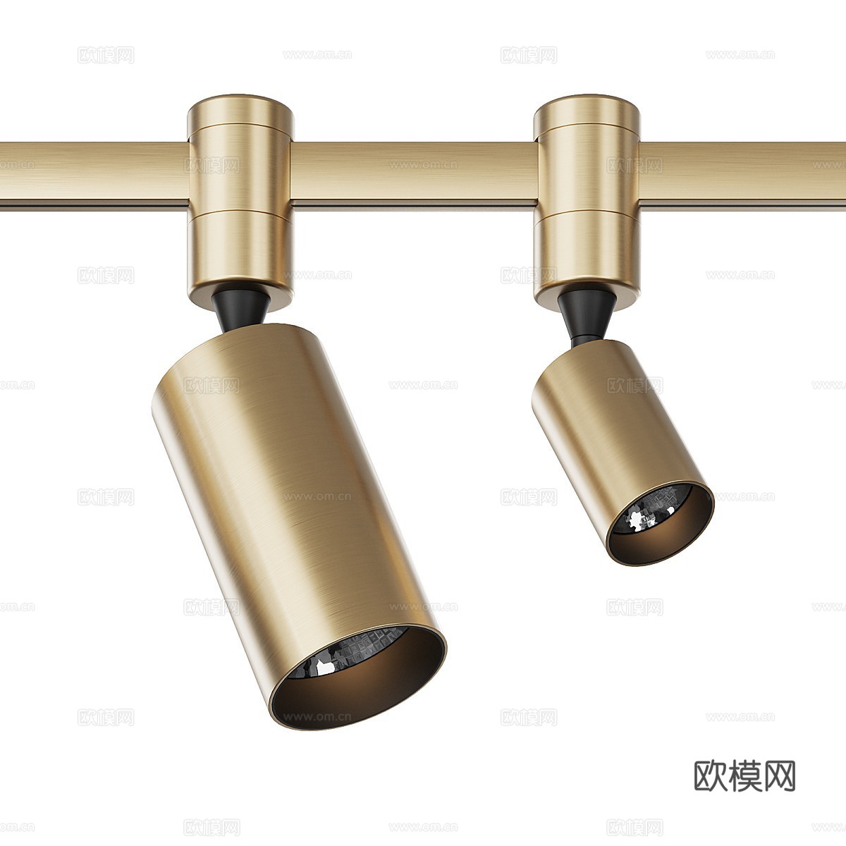 现代轻奢黄铜轨道灯3d模型