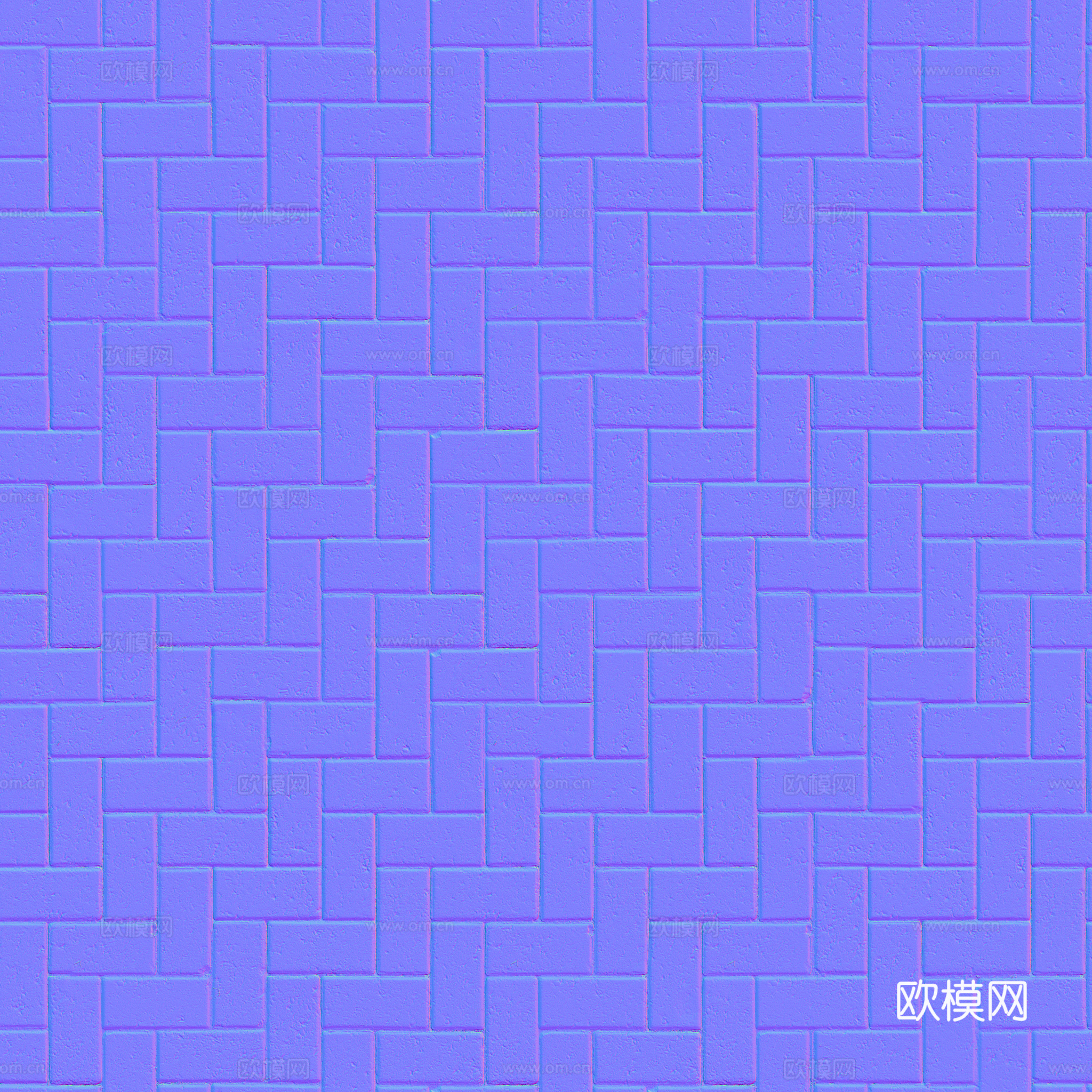 无缝土色水泥砖户外砖铺路石铺路砖 PBR材质贴图 2k