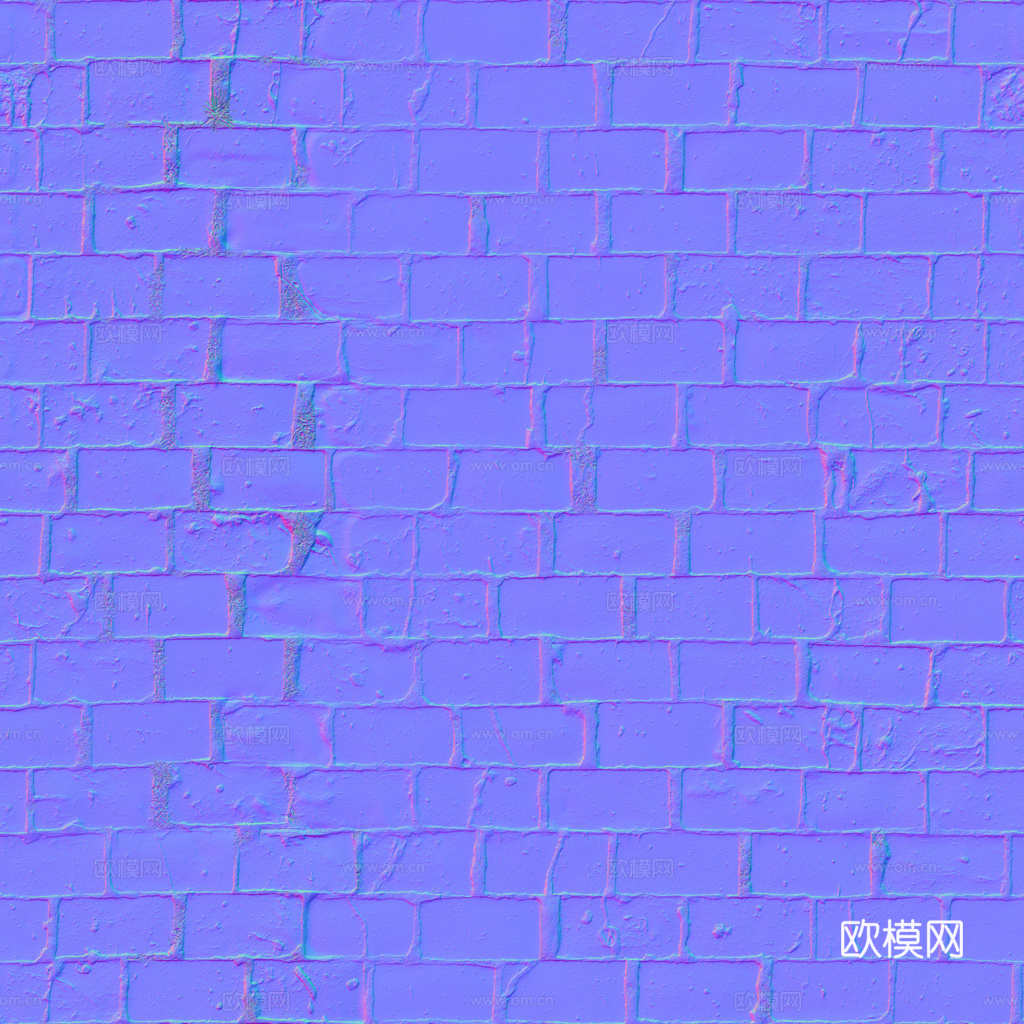 无缝破旧红砖户外砖铺路石铺路砖 PBR材质贴图 1k