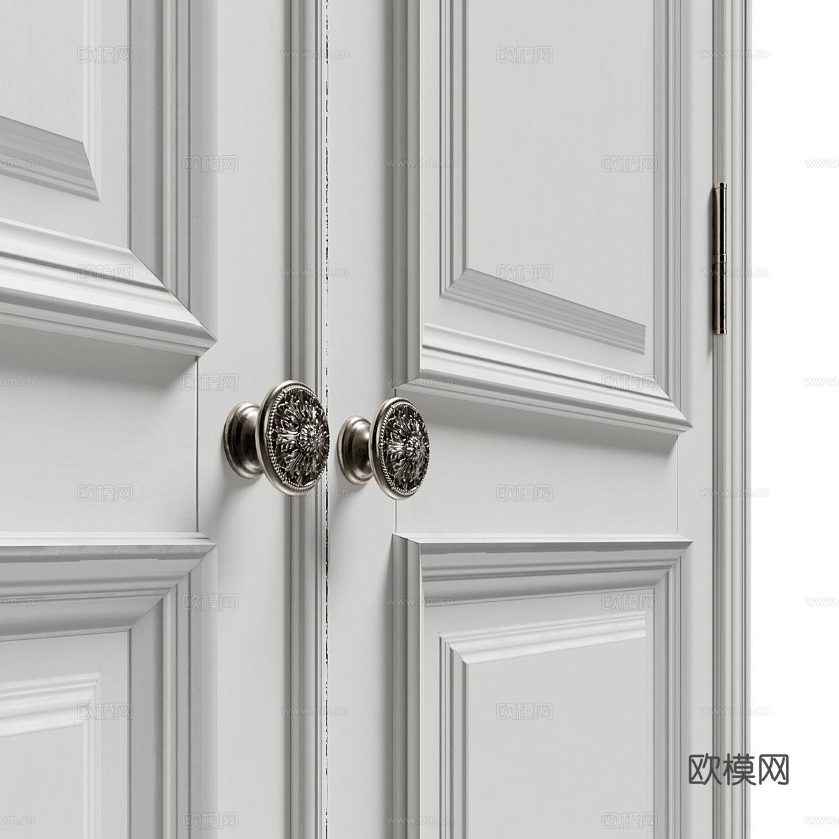 美式简约对开门 双开门 室内门3d模型下载（渲染图4）