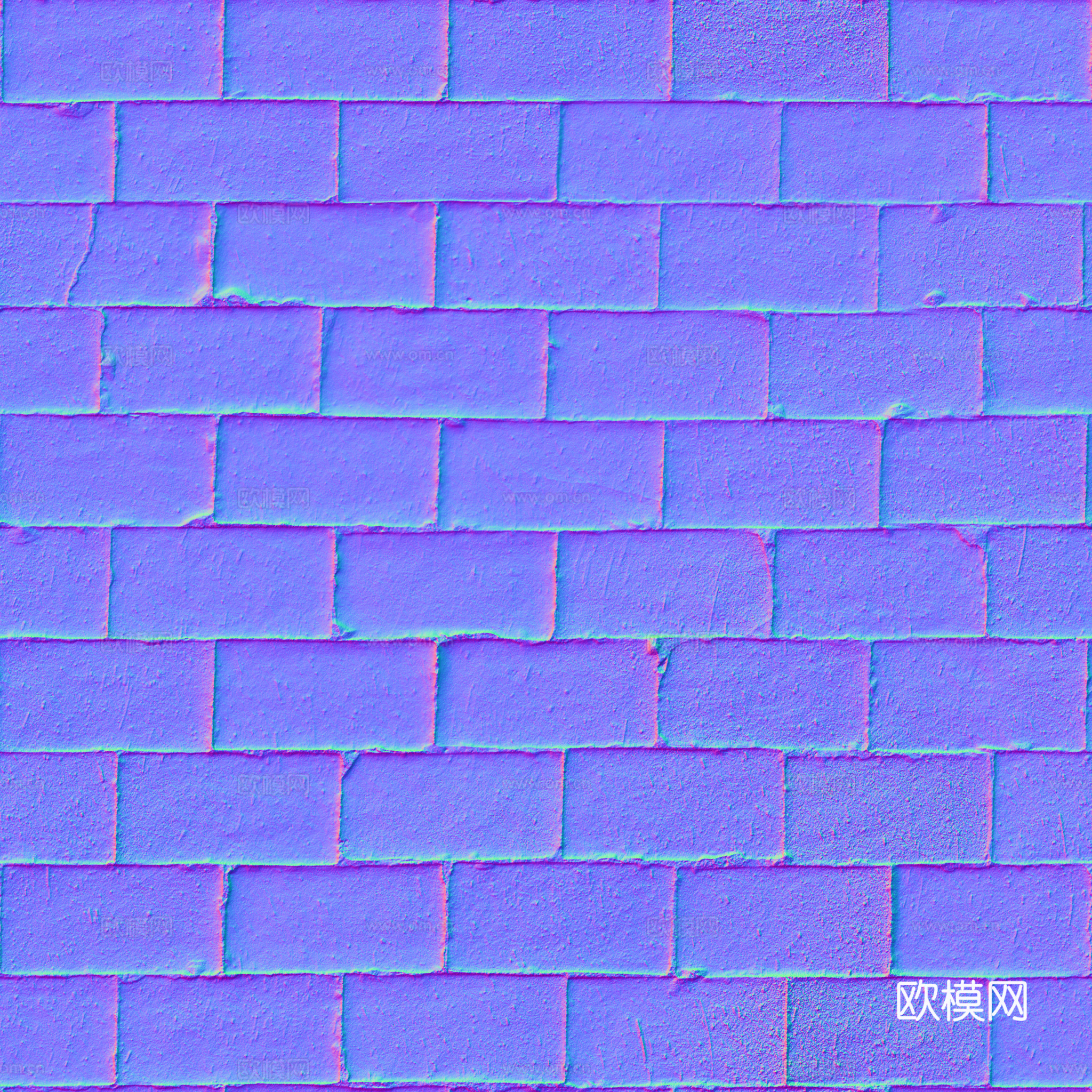 无缝老旧红砖墙砖地砖户外砖铺路砖 PBR材质贴图 2k