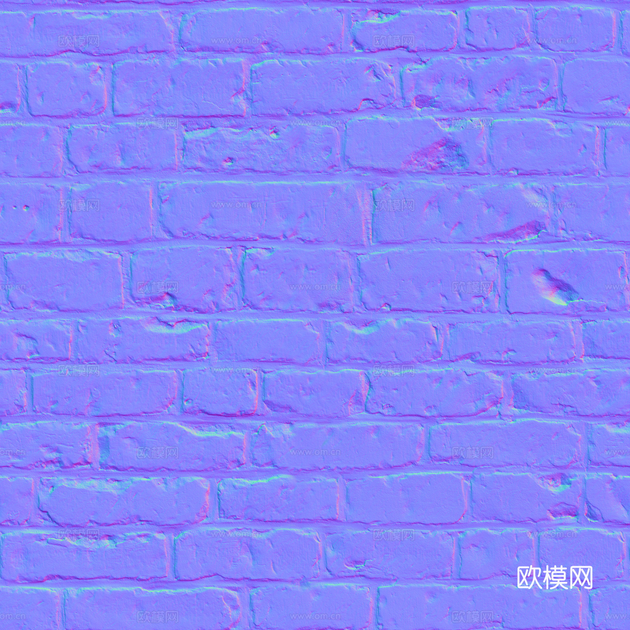 无缝老旧墙砖户外砖 PBR材质贴图 2k