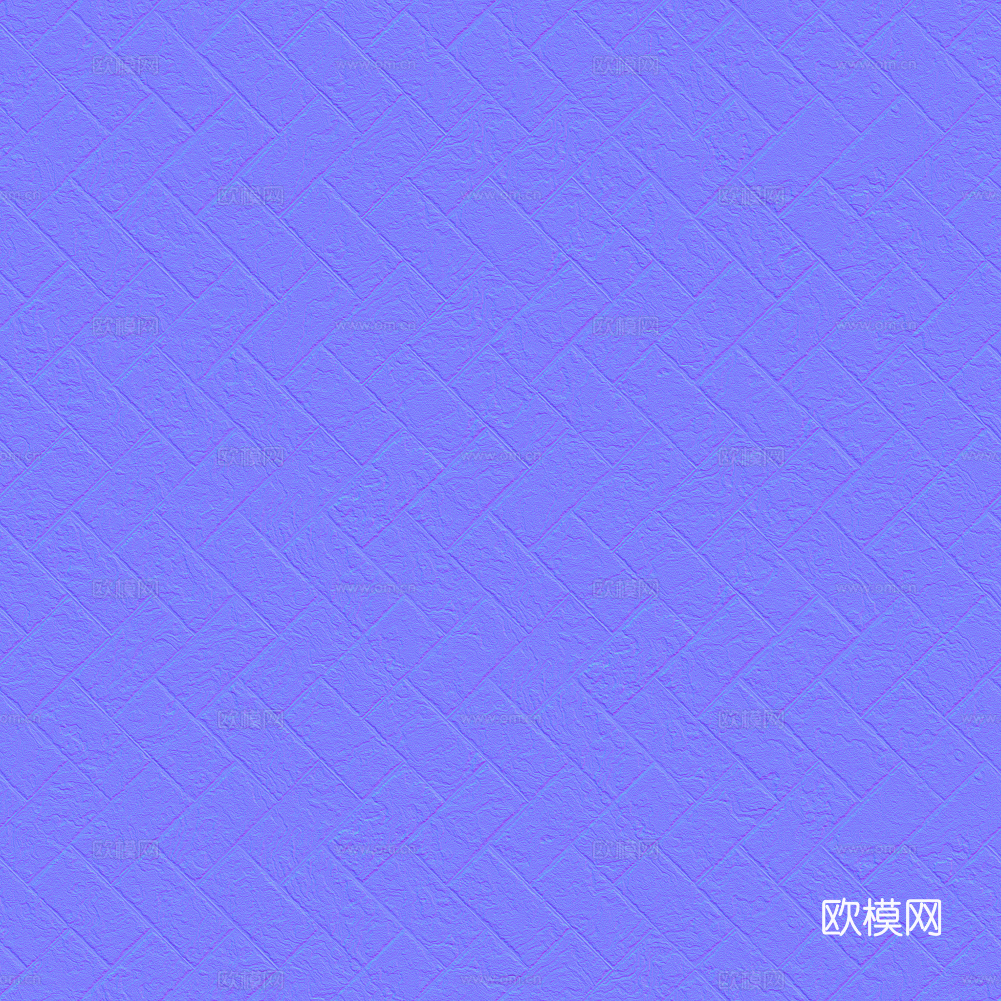 无缝红砖石砖地砖户外砖 PBR材质贴图 2k