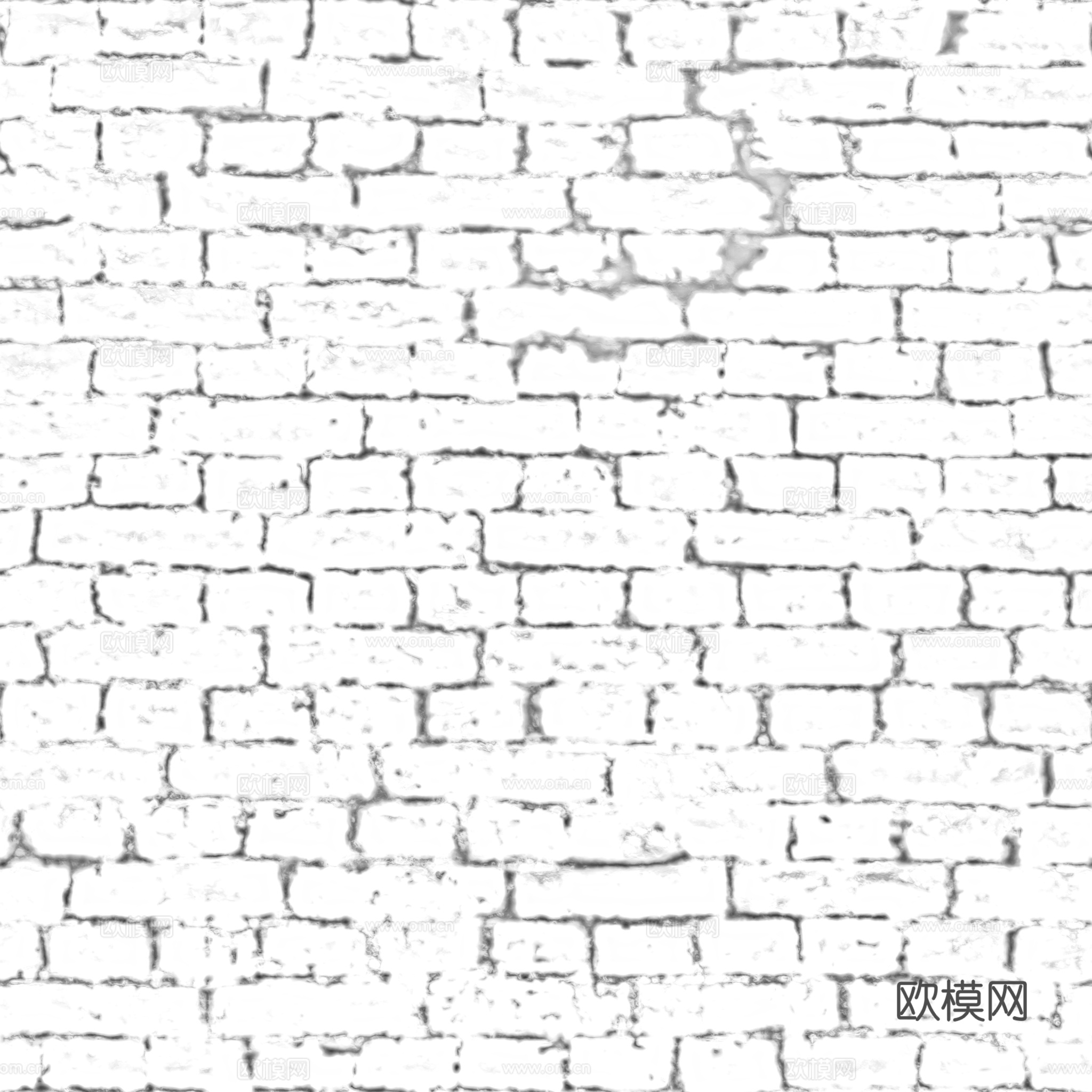 无缝破旧红砖砖墙 PBR材质贴图 2k