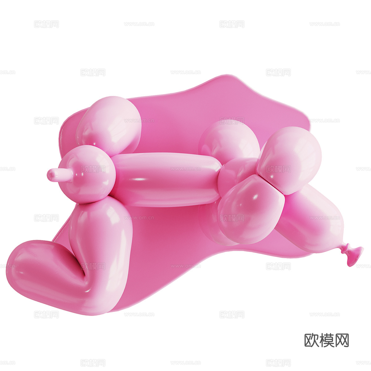 现代气球狗装饰雕塑3d模型