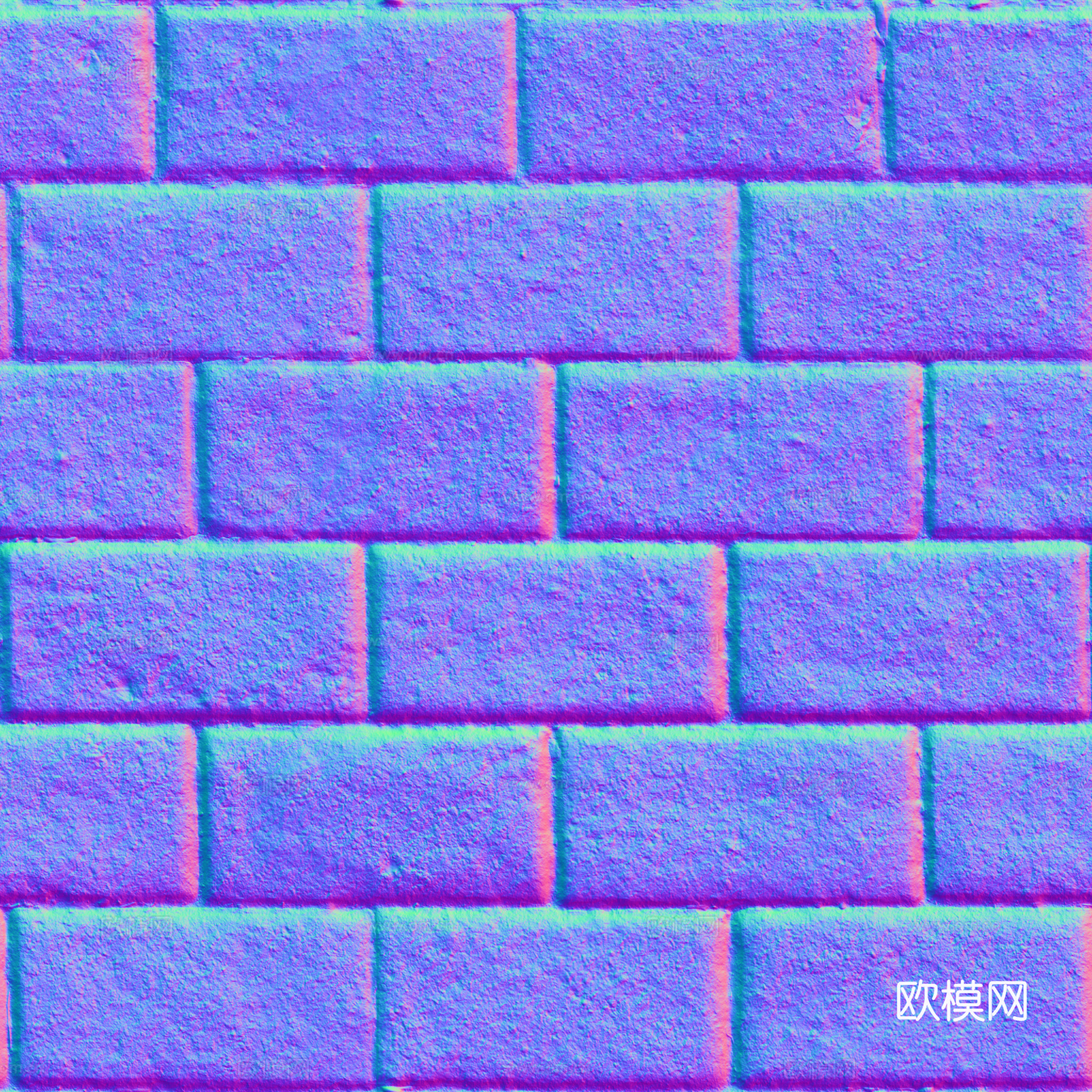 无缝青砖户外砖铺路石 PBR材质贴图 2k