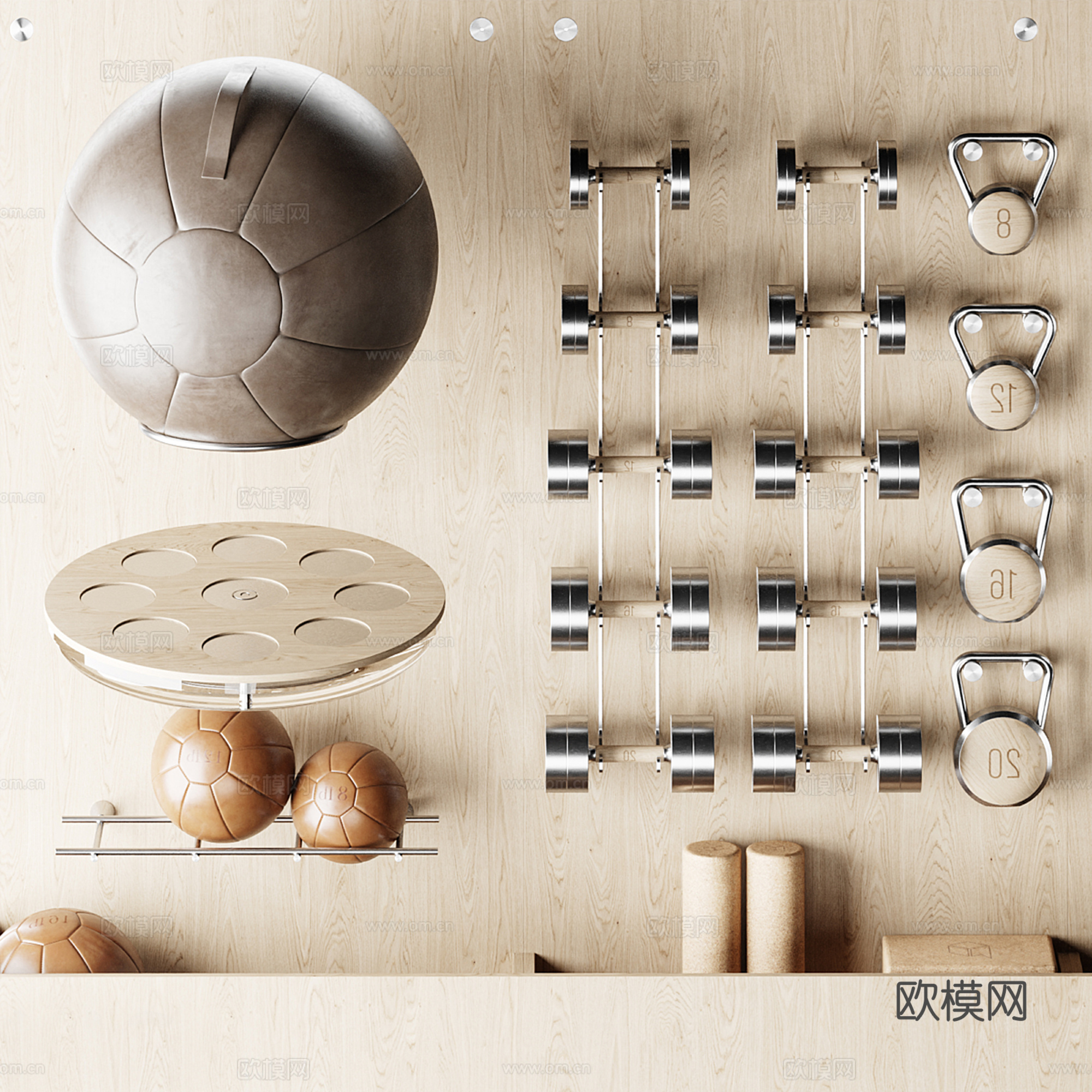 现代健身器材su模型