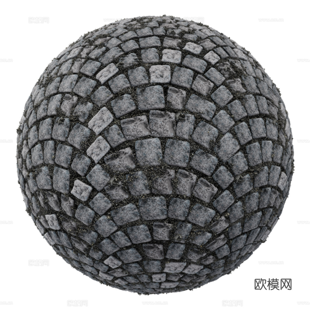 无缝石地石砖铺路石户外地面 PBR材质贴图 2k