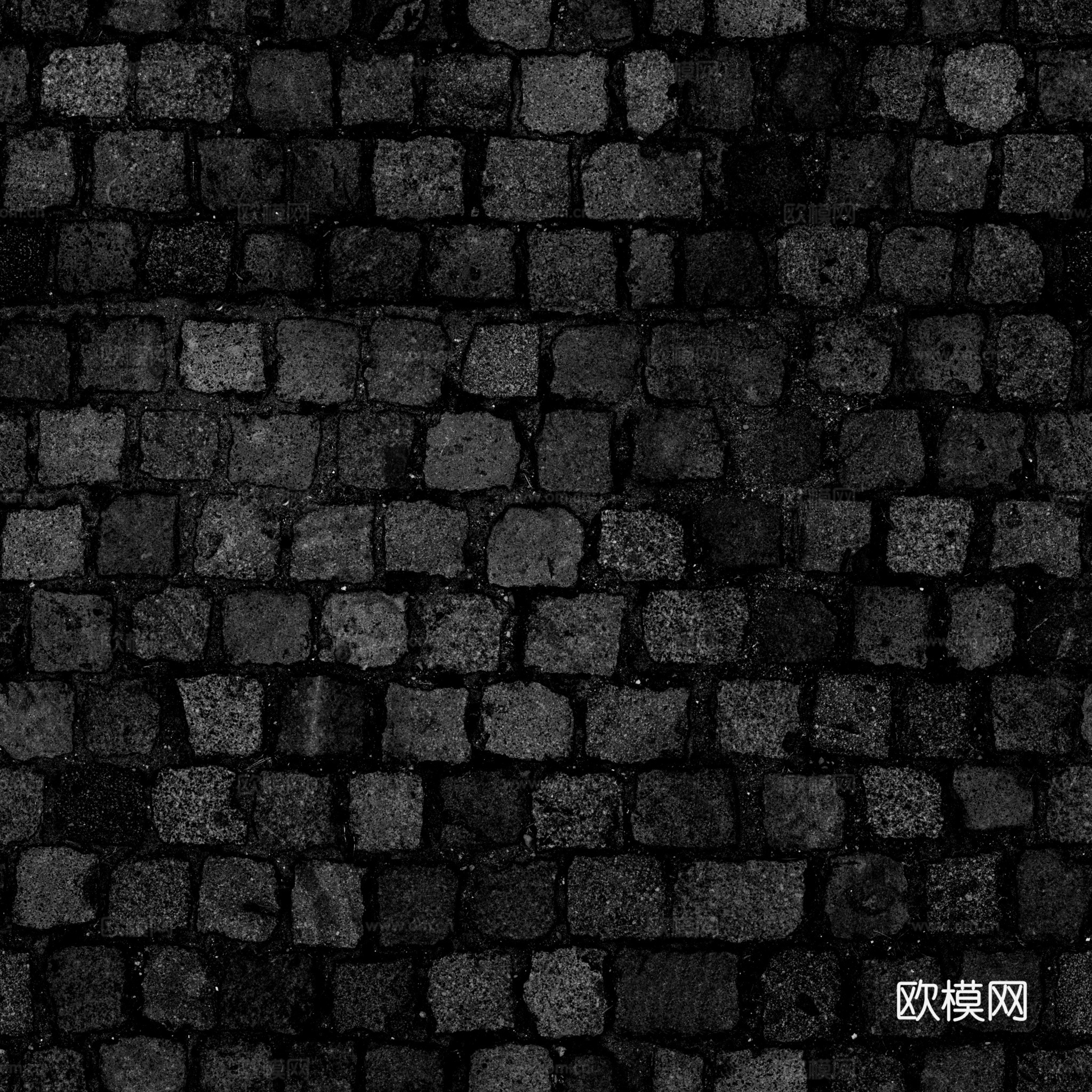 无缝石地石砖铺路石户外地 PBR材质贴图 2k