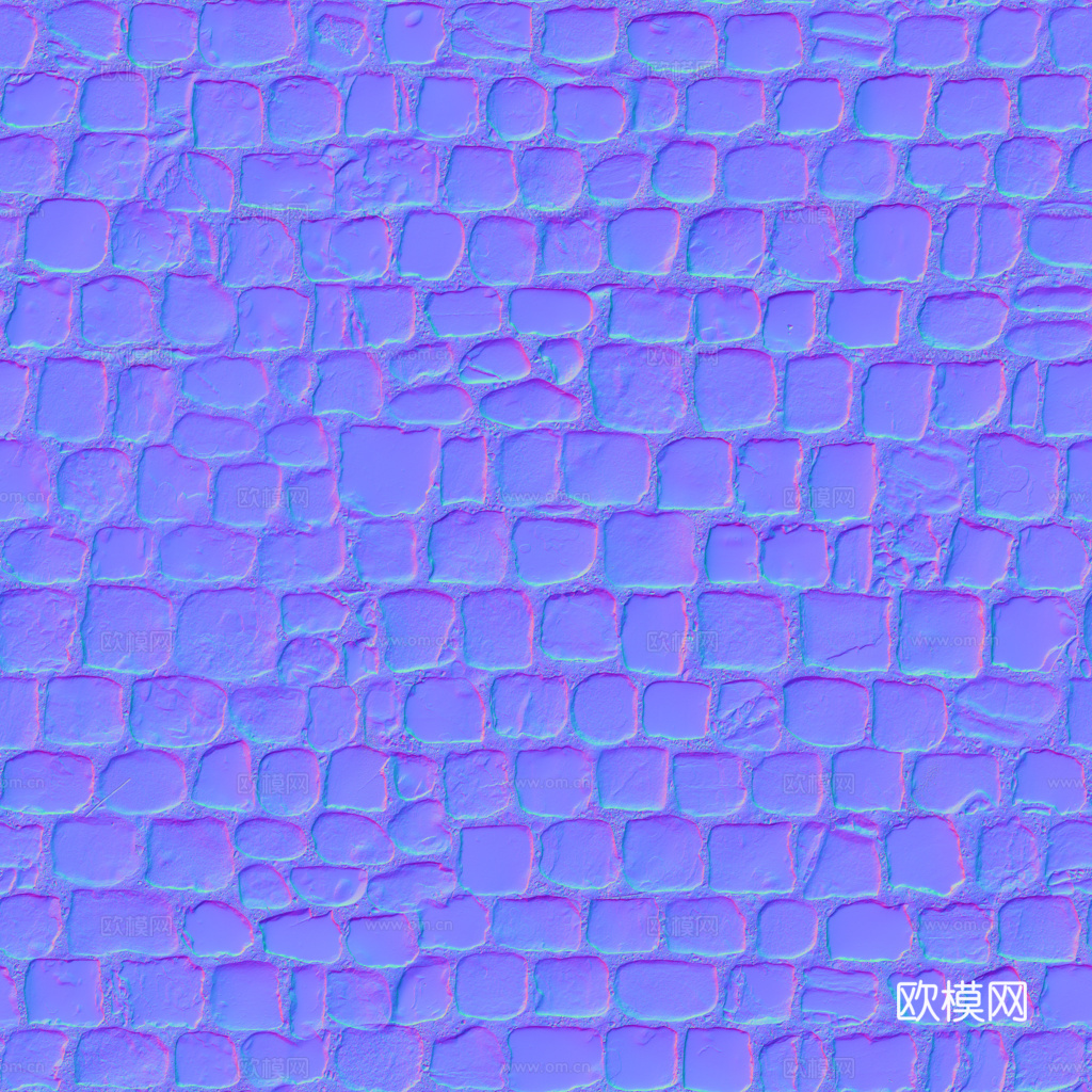 无缝石地石砖铺路石户外地面 PBR材质贴图 1k