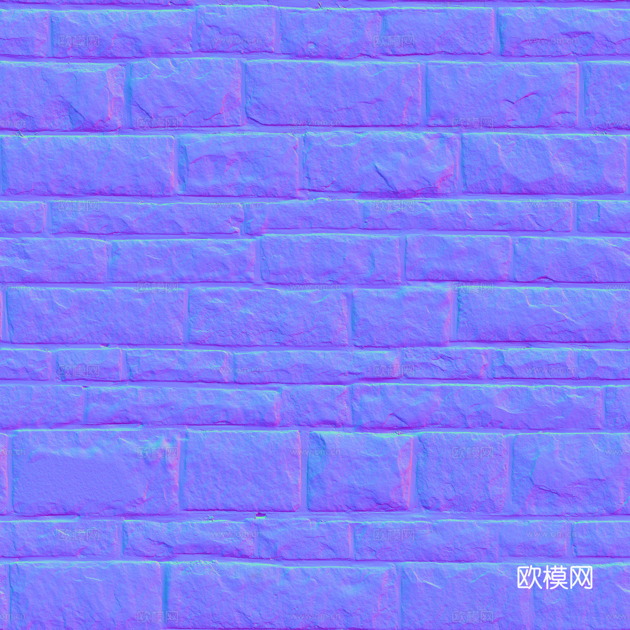 无缝砖墙石墙石砖户外砖 PBR材质贴图 2k