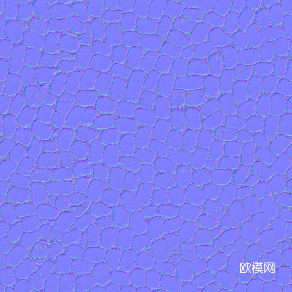 无缝石地石砖铺路石户外地面 PBR材质贴图 1k