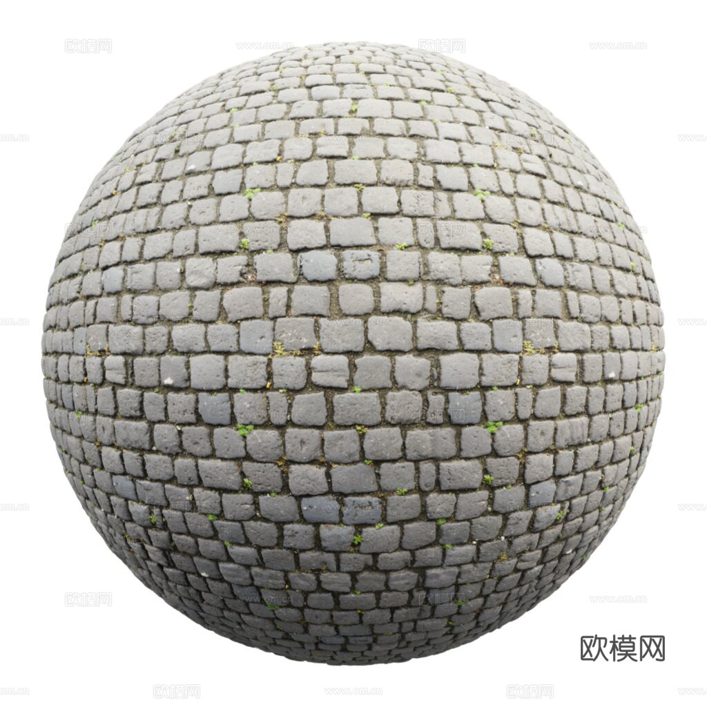 无缝石地石砖铺路石户外地面 PBR材质贴图 2k