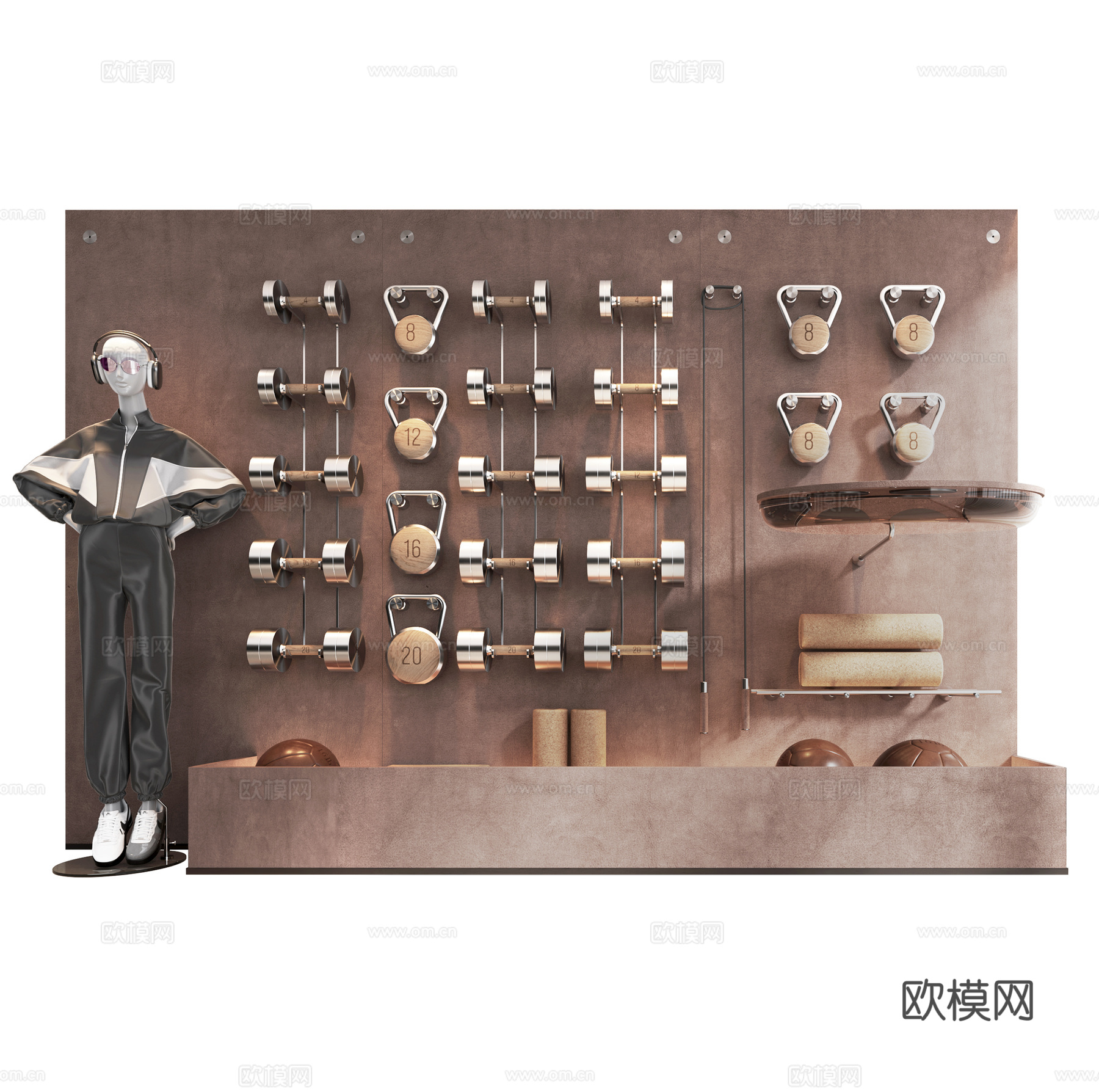 现代健身器材su模型