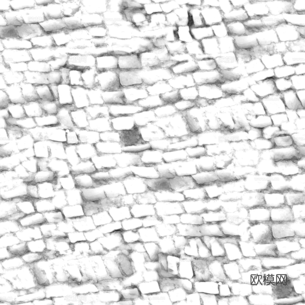 无缝石地石砖铺路石户外地面 PBR材质贴图 1k