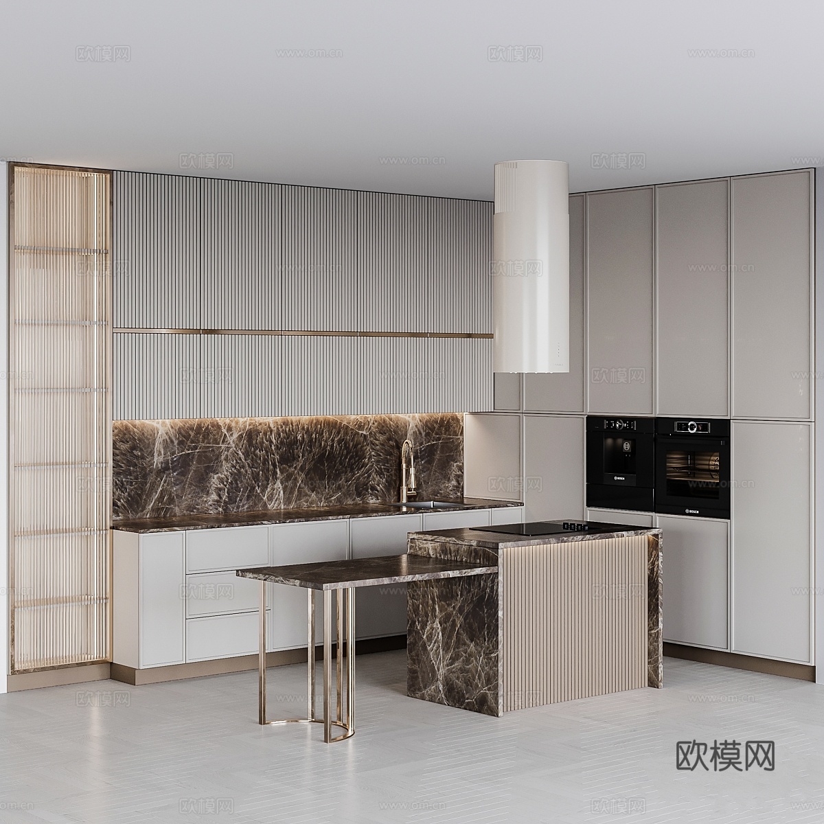 厨房 橱柜 中岛台3d模型