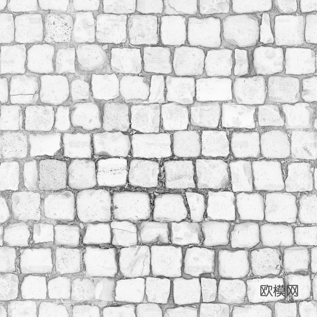 无缝石地石砖铺路石户外地面 PBR材质贴图 1k