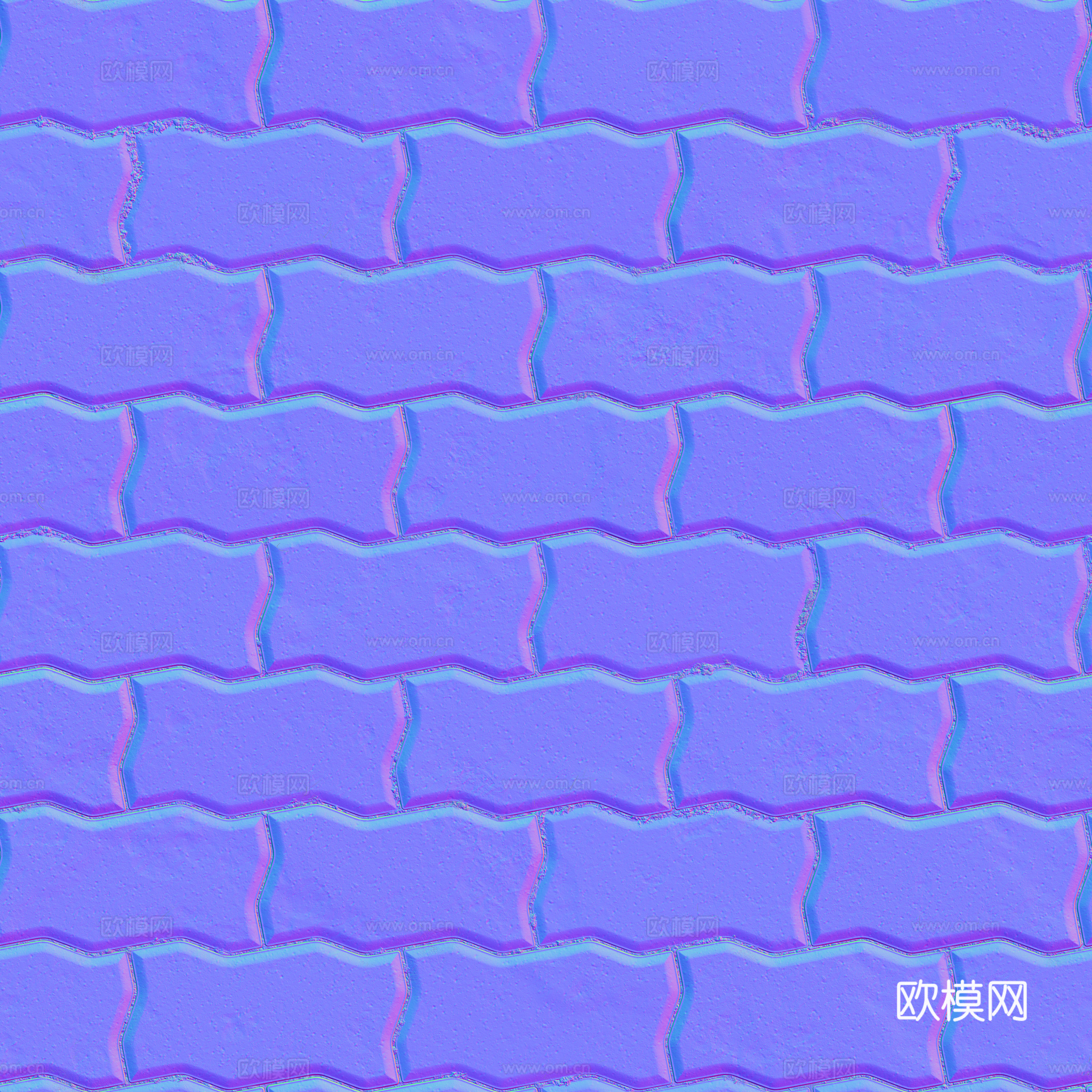 无缝地砖水泥砖铺路砖户外砖 PBR材质贴图 2k