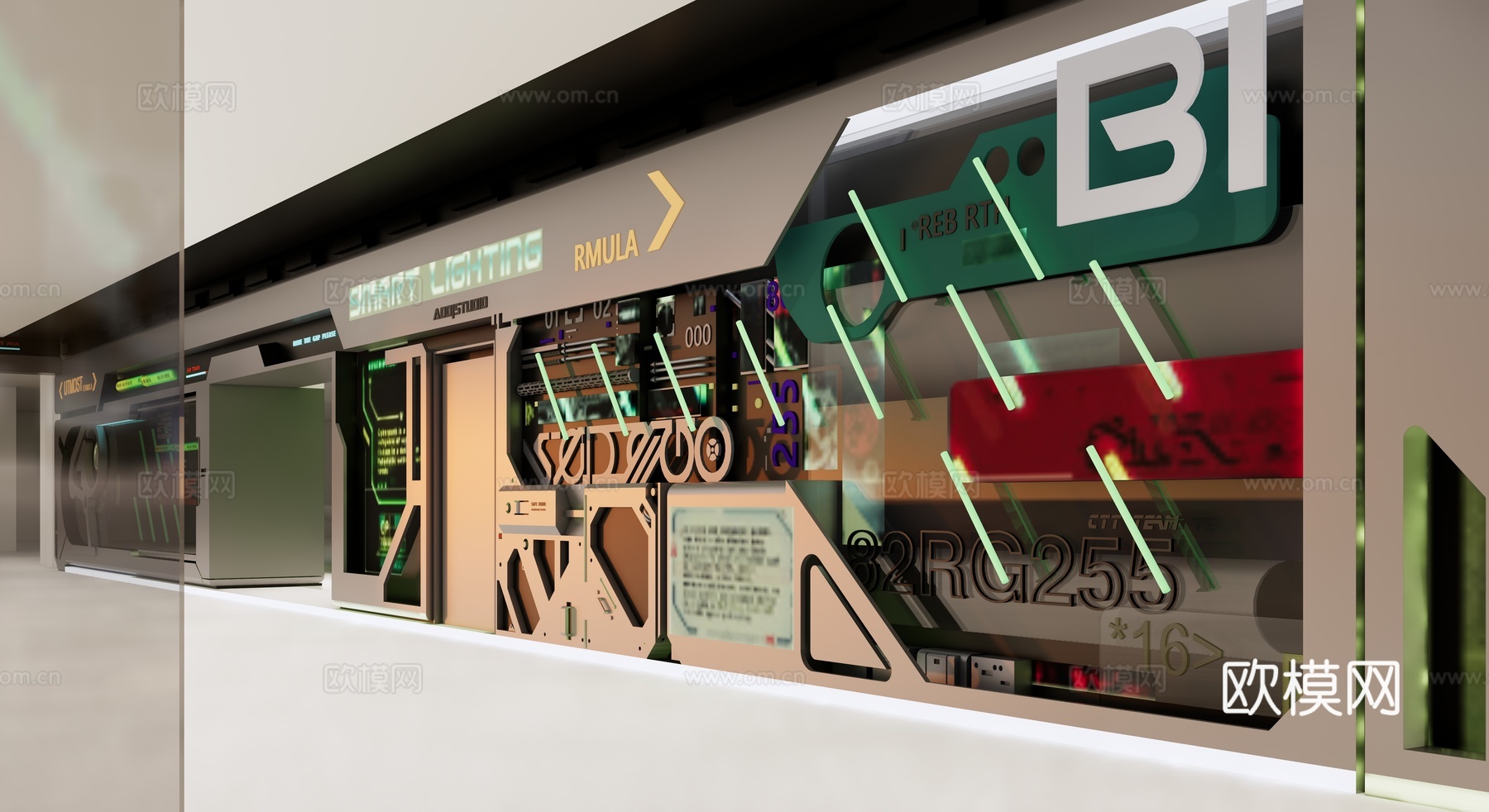 现代科技感店面门头su模型