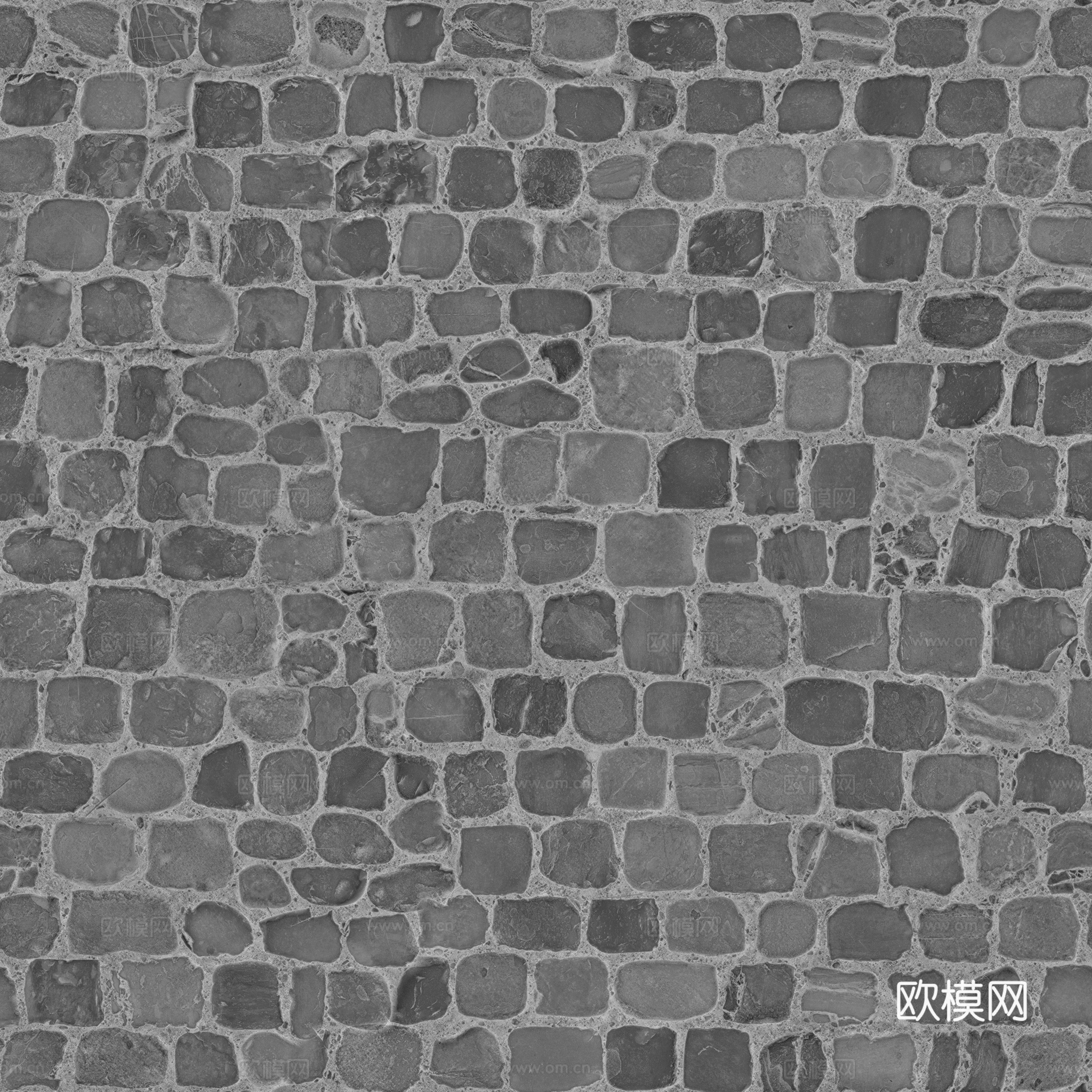 无缝石地石砖铺路石户外地面 PBR材质贴图 2k