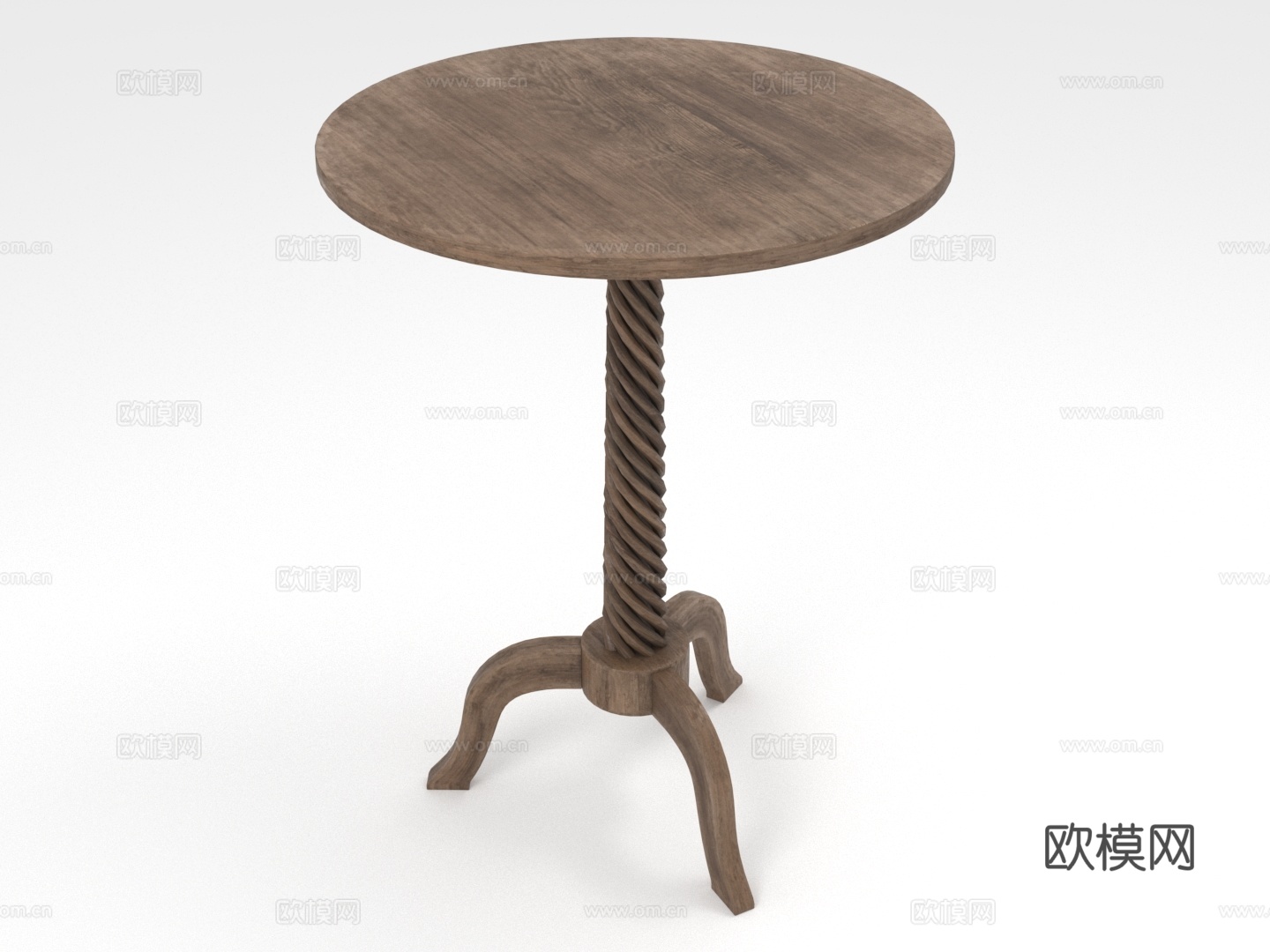 圆桌 木桌 茶几 小桌子 装饰桌3d模型下载（渲染图1）