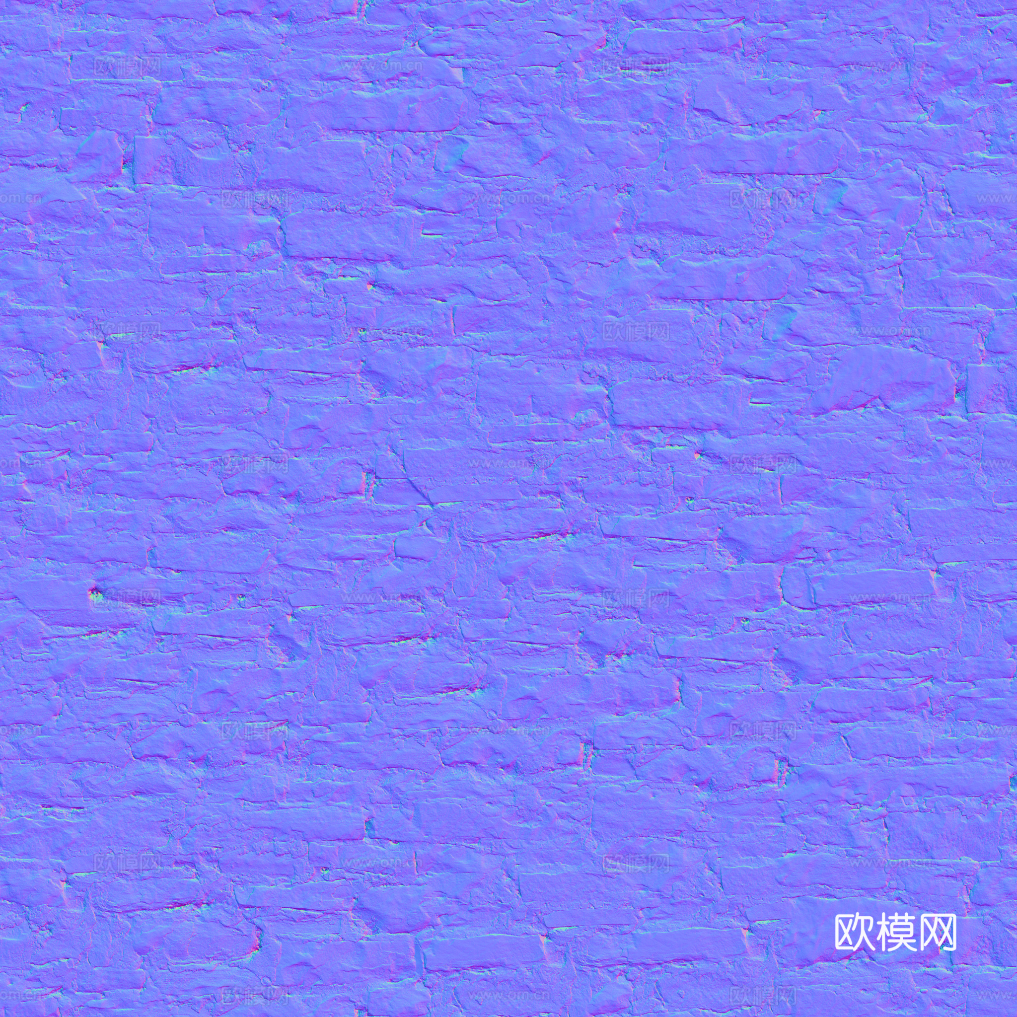 无缝石墙石地 PBR材质贴图 2k