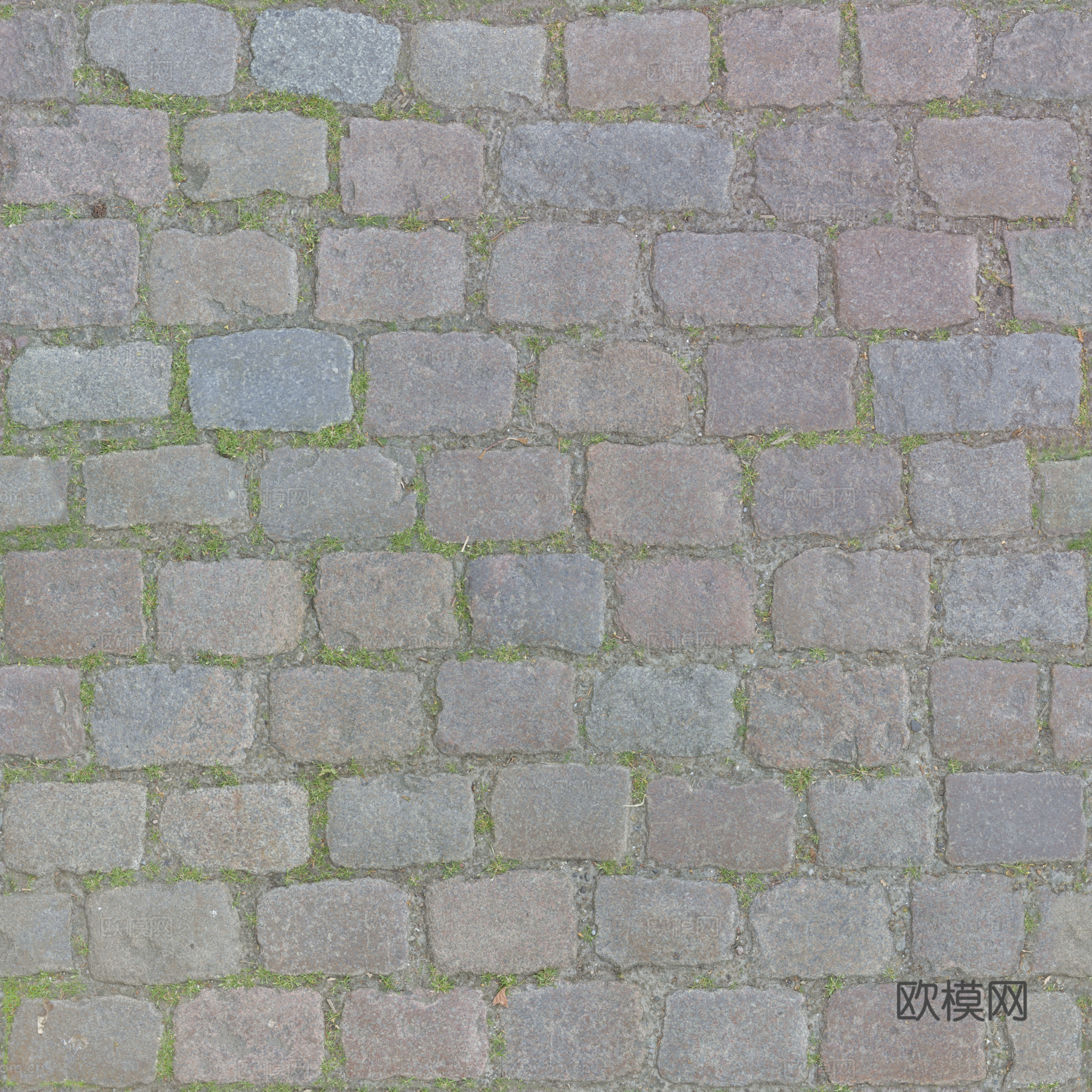 无缝石地石砖铺路石户外地 PBR材质贴图 2k