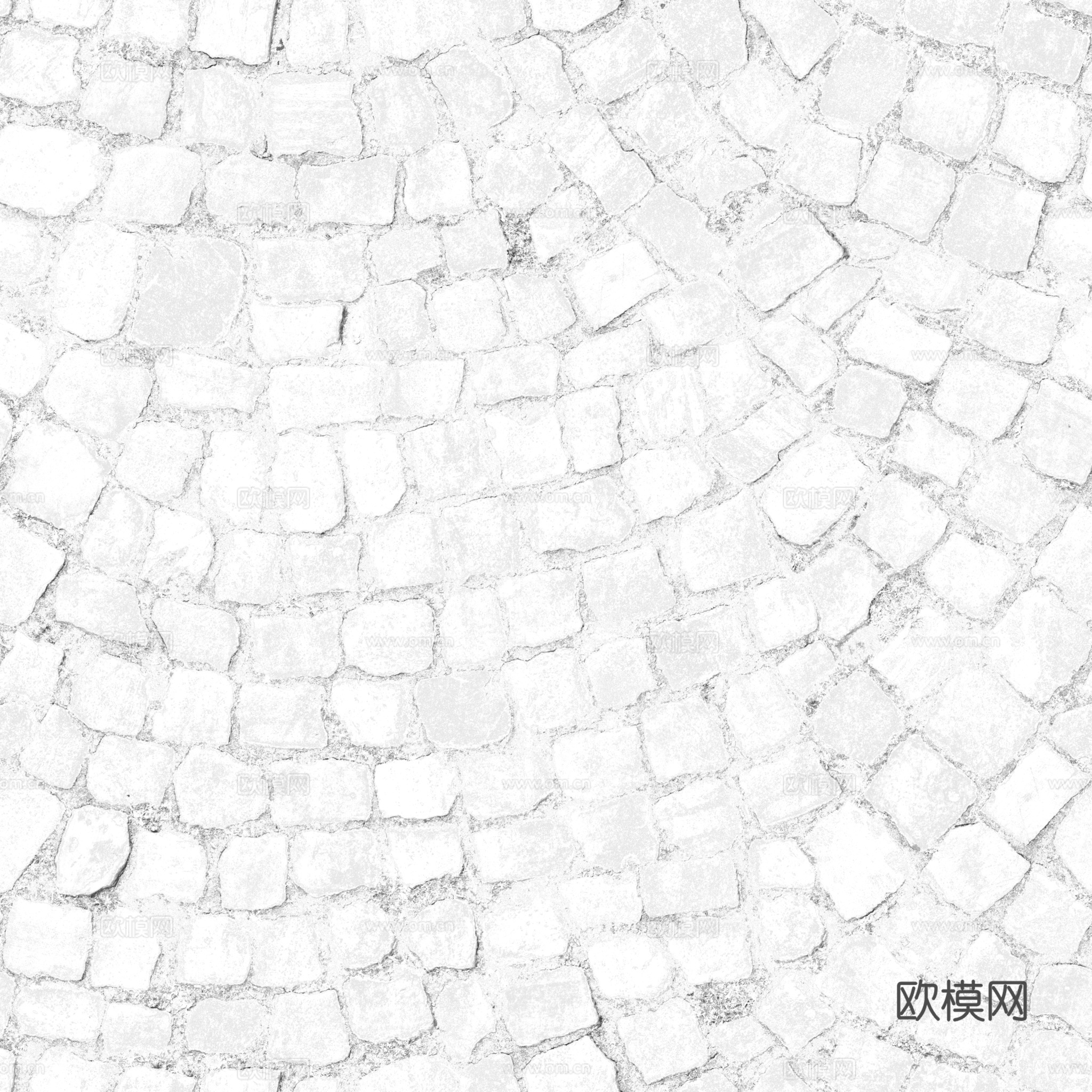 无缝石地石砖铺路石户外地 PBR材质贴图 2k