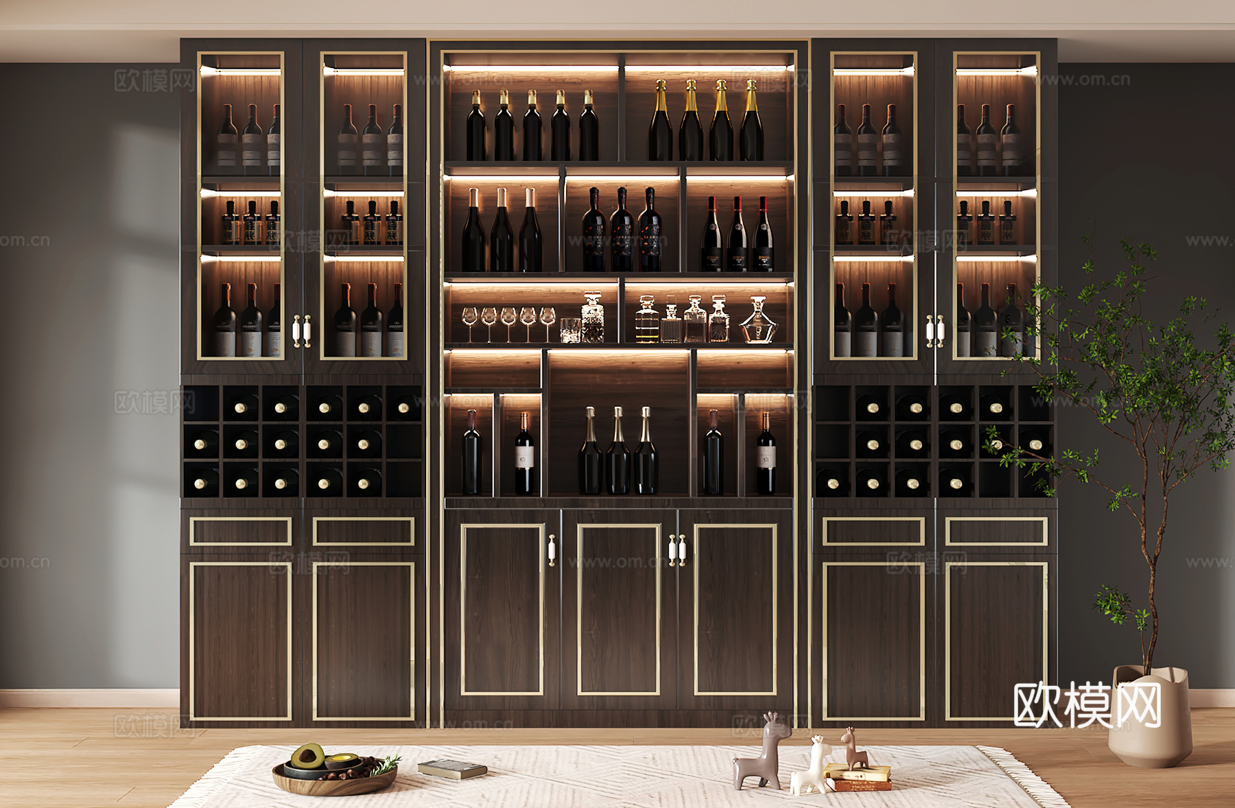 酒柜设计 酒柜 红酒柜 吧台酒柜 隔断酒柜3d模型下载