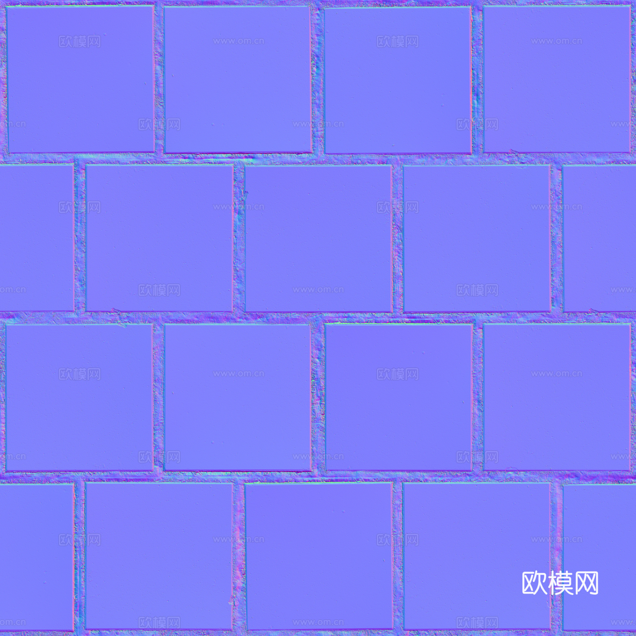 无缝地砖石板铺路砖户外砖 PBR材质贴图 2k