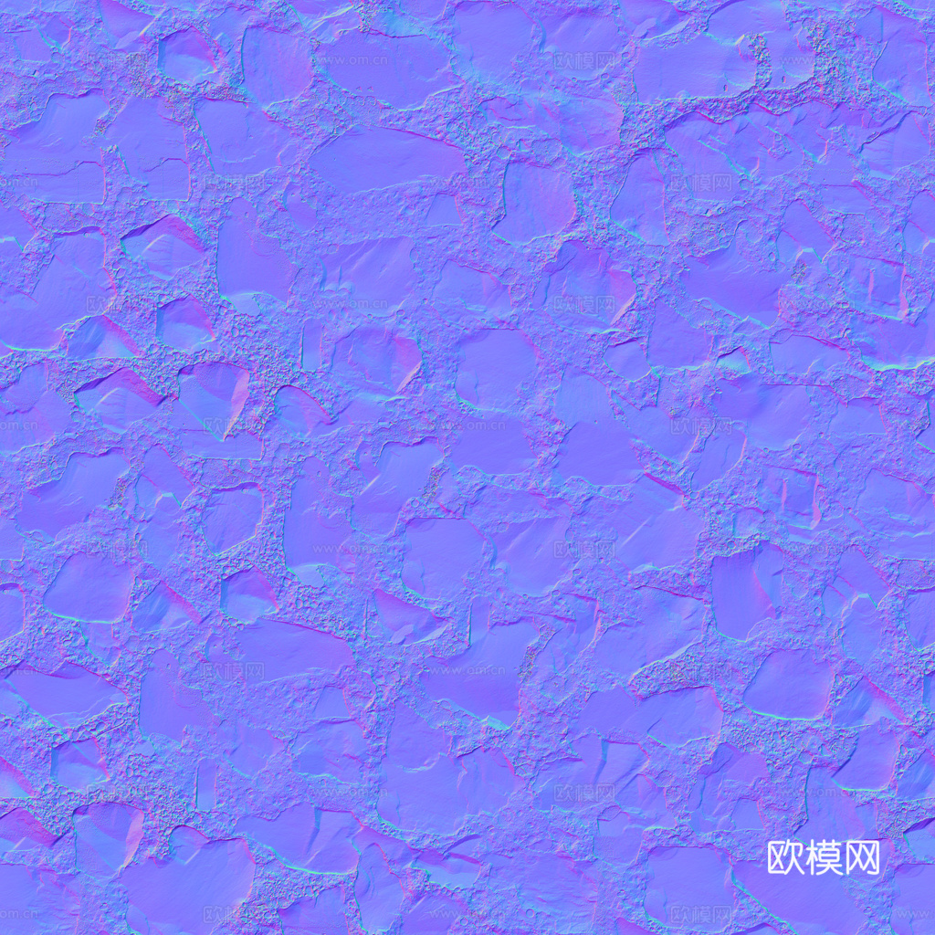 无缝石地石砖铺路石户外地面 PBR材质贴图 1k