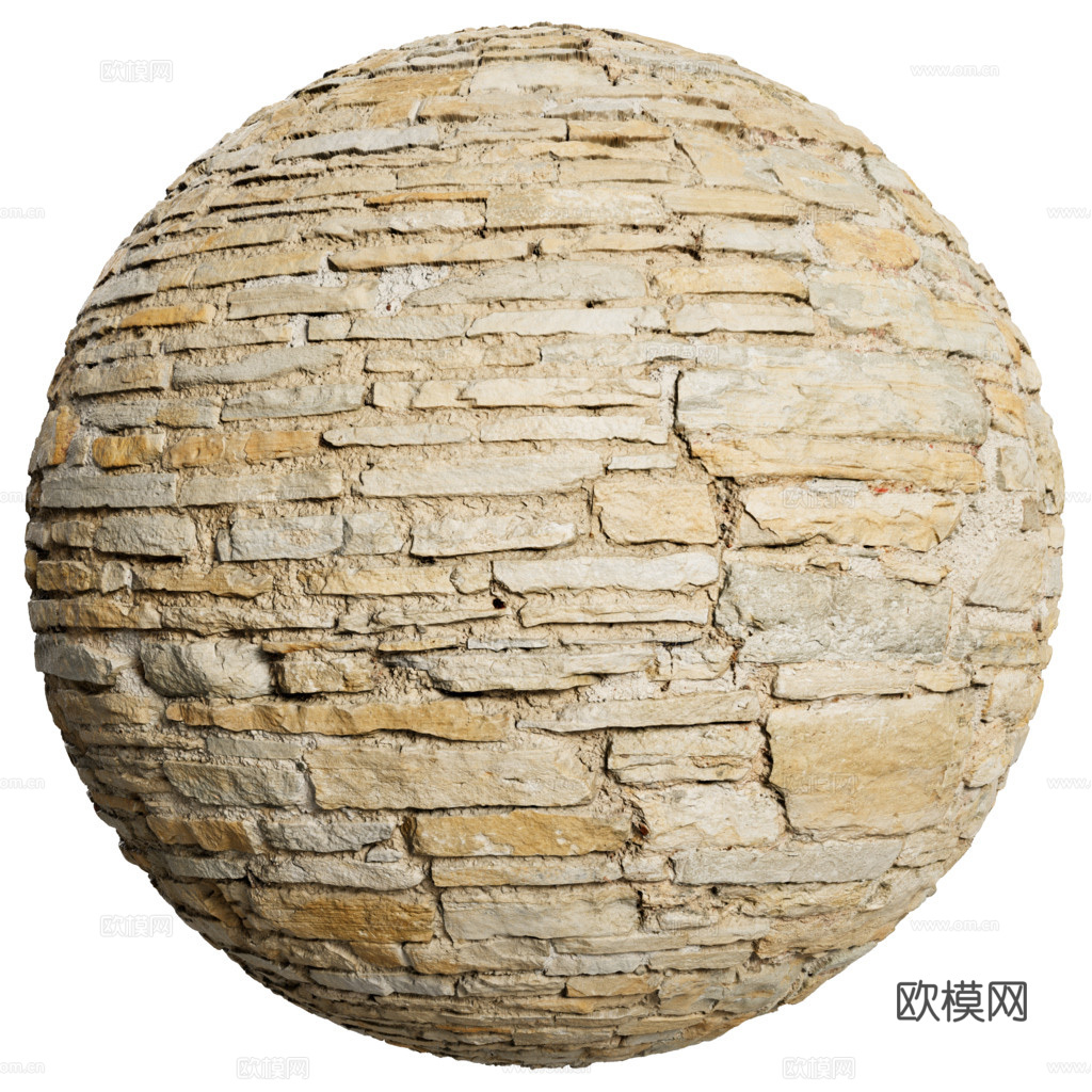 石墙石地 PBR材质贴图 2k