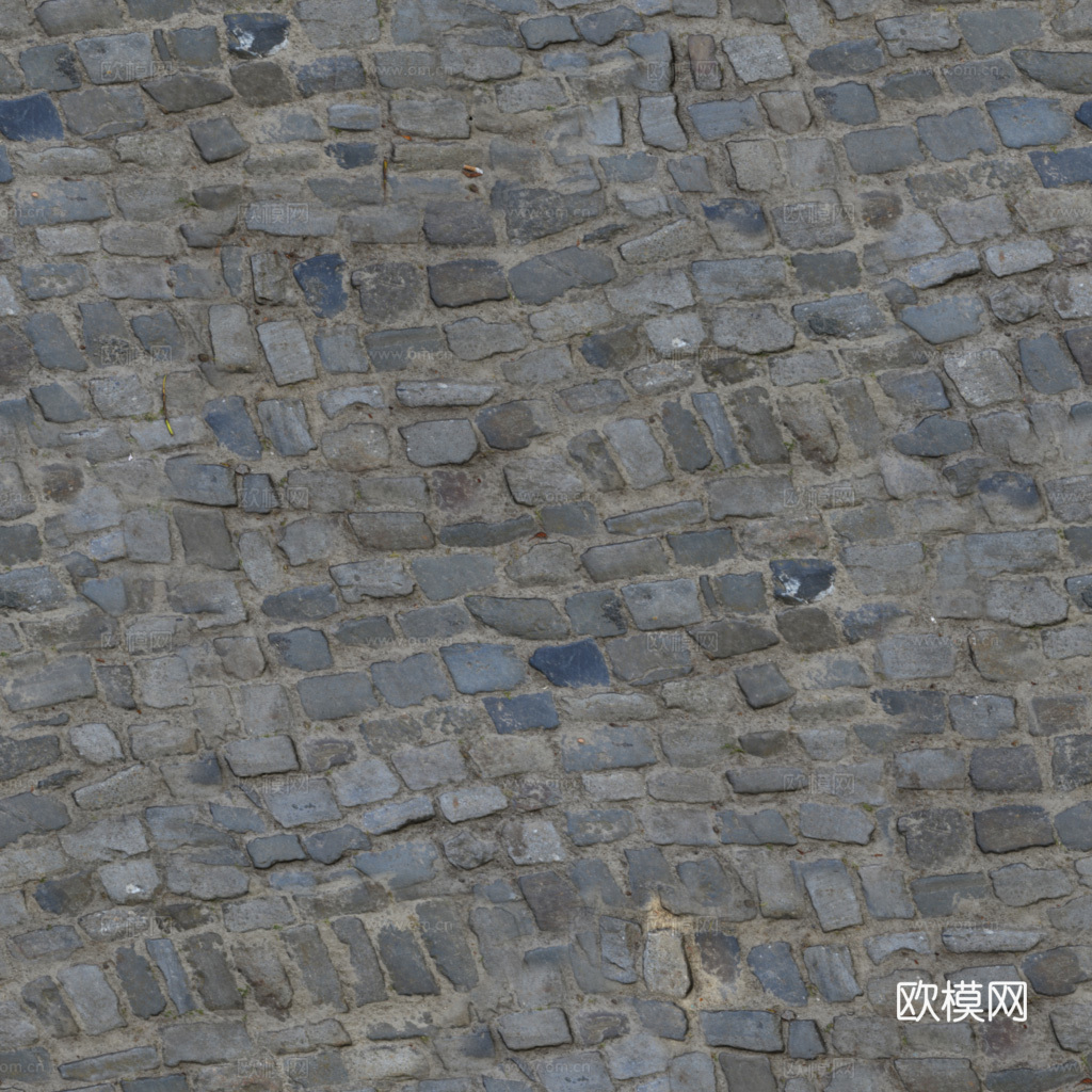 无缝石地石砖铺路石户外地面 PBR材质贴图 1k