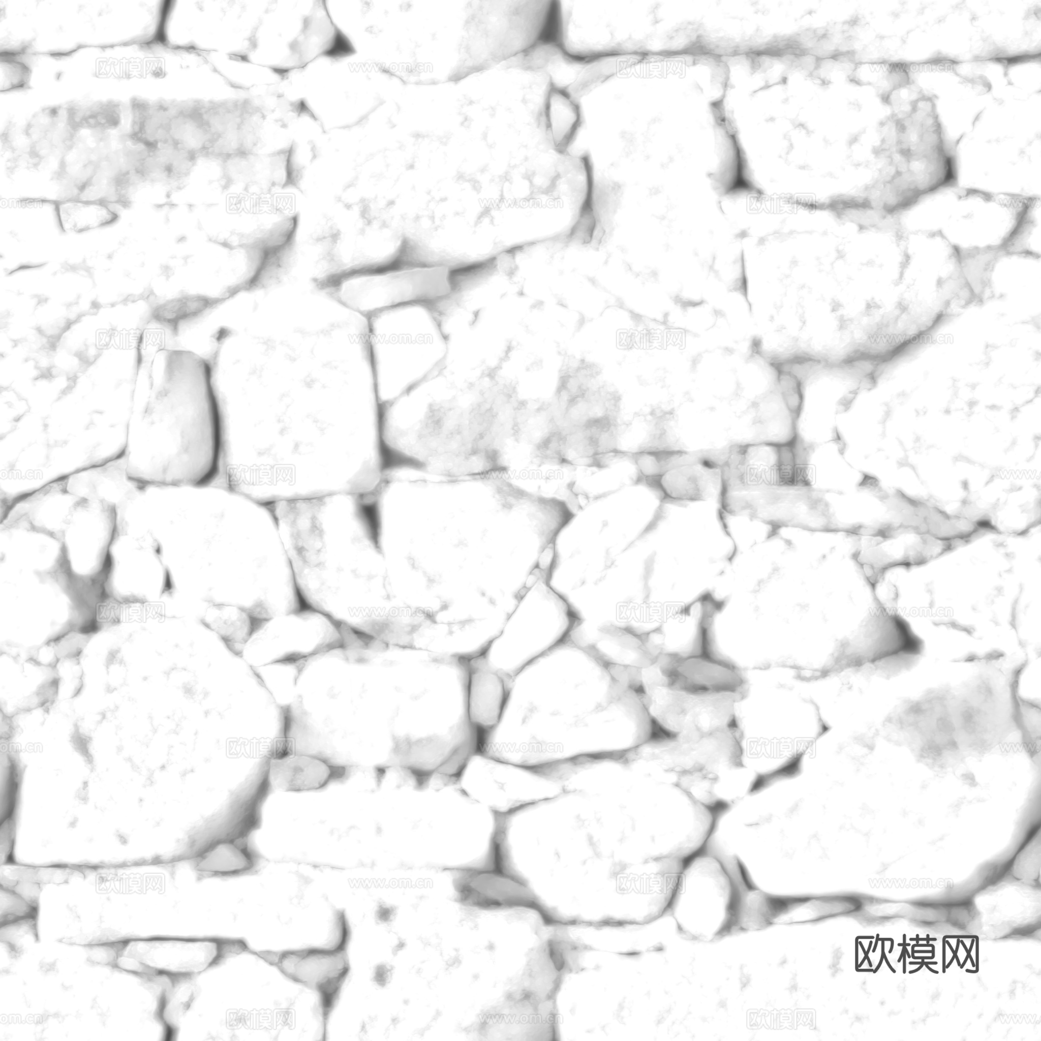无缝石墙石地石砖铺路石户外墙地 PBR材质贴图 2k